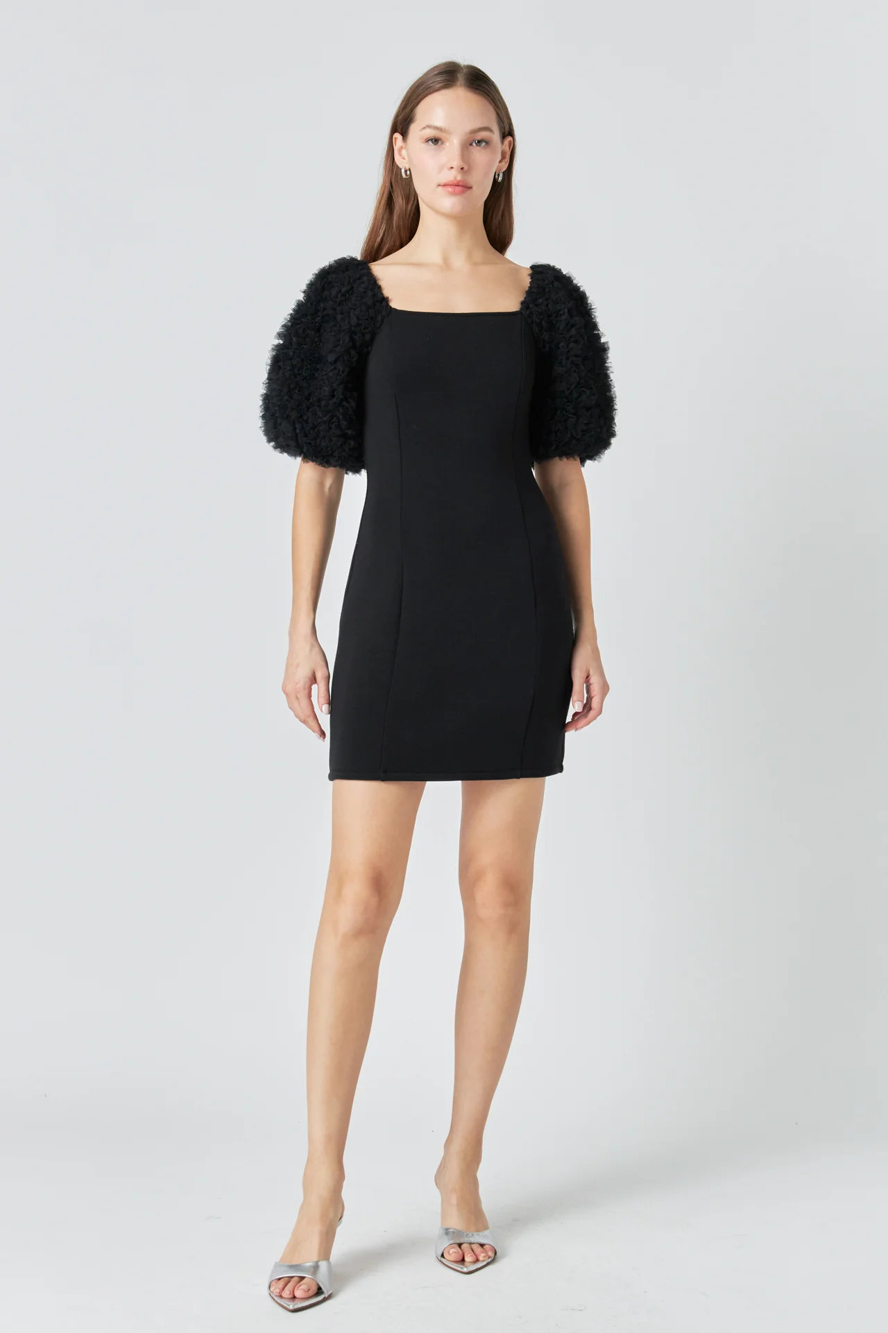 Puff Sleeve Mini Dress
