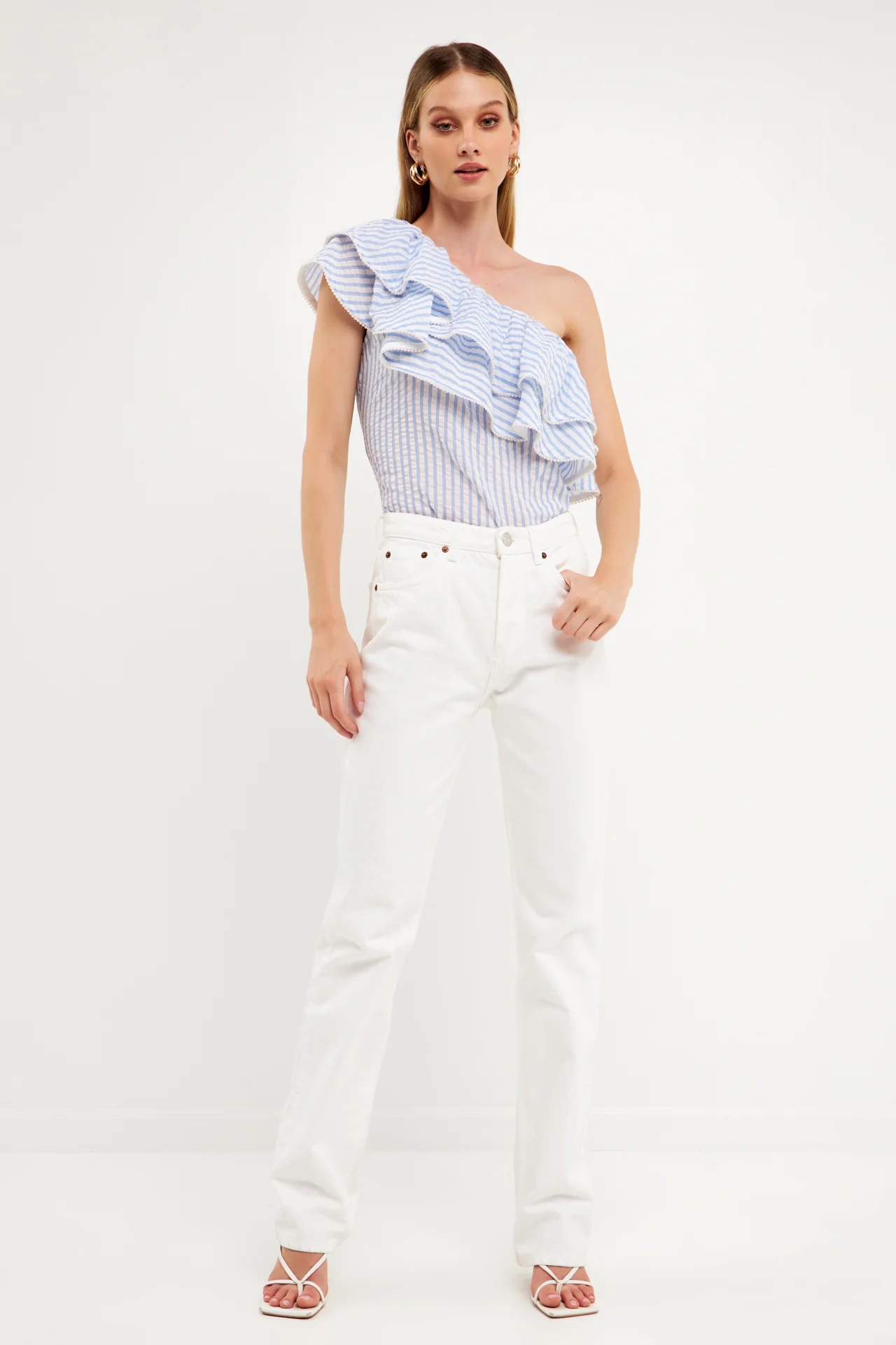One Shoulder Stripe Top