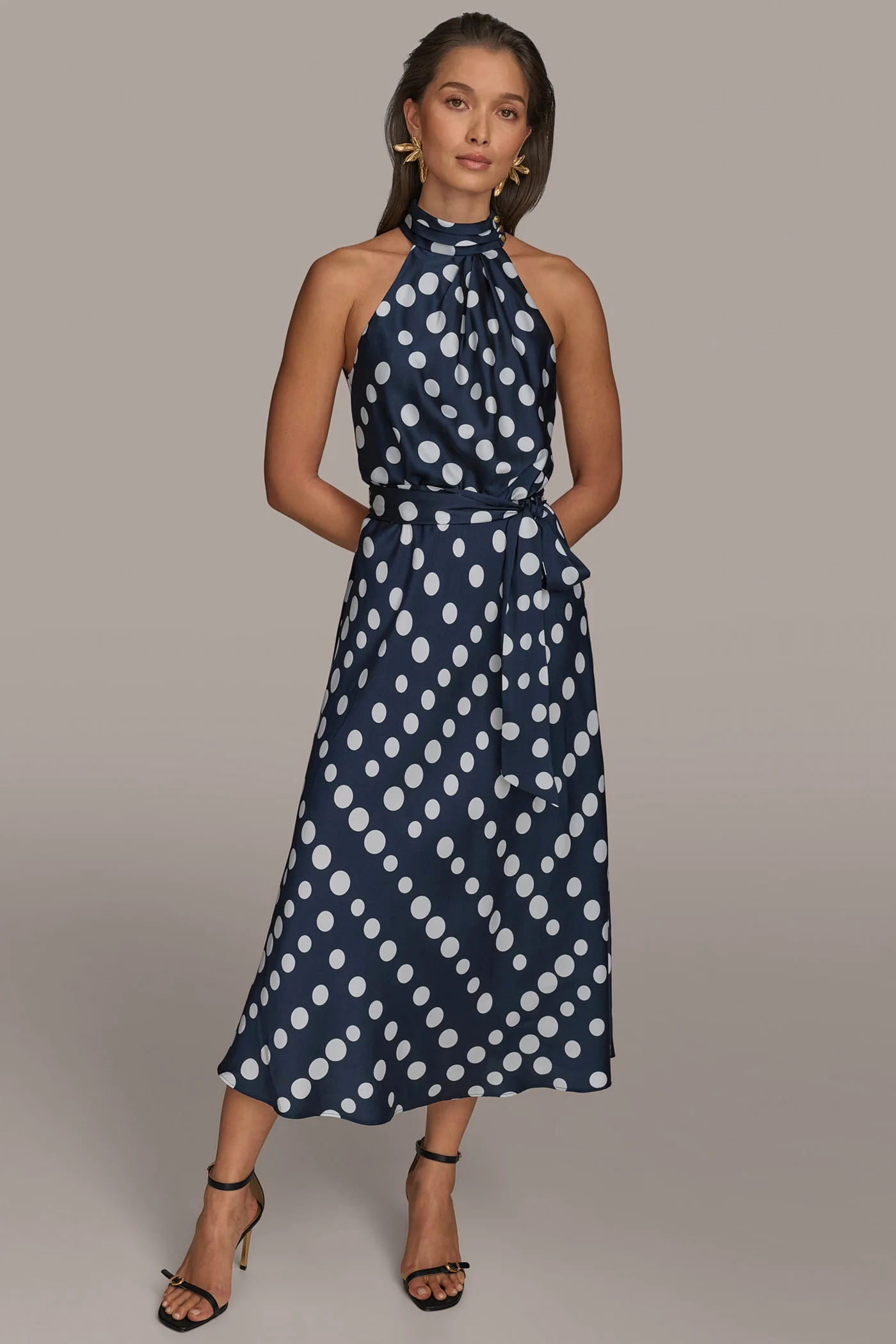 POLKA DOT A LINE MIDI DRESS
