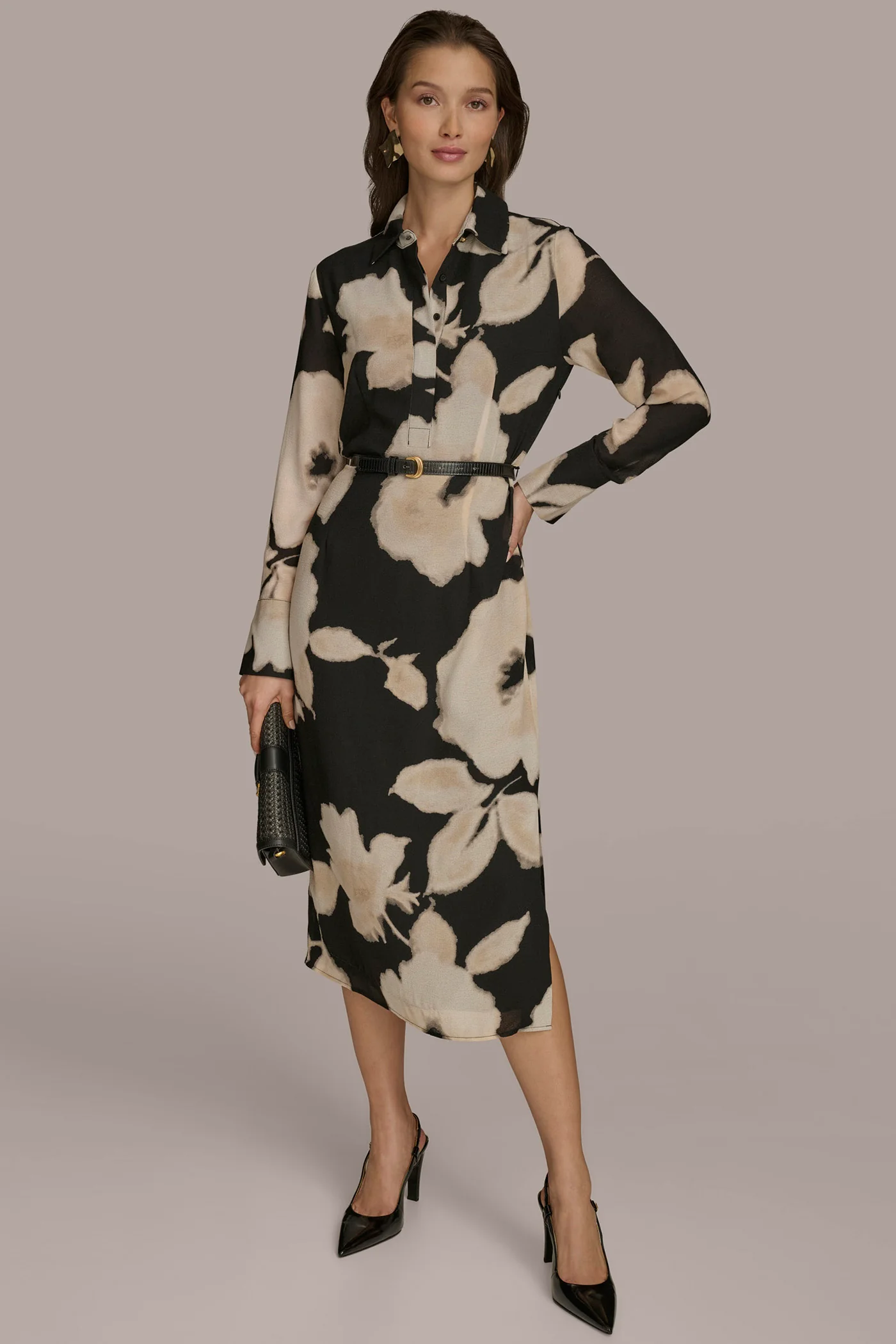 FLORAL A LINE MIDI DRESS