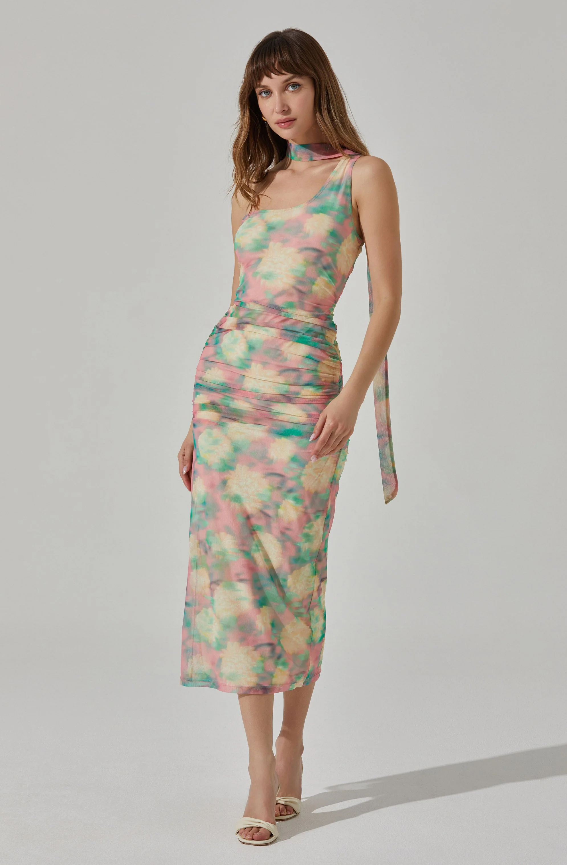 One Shoulder Neck-Tie Dress