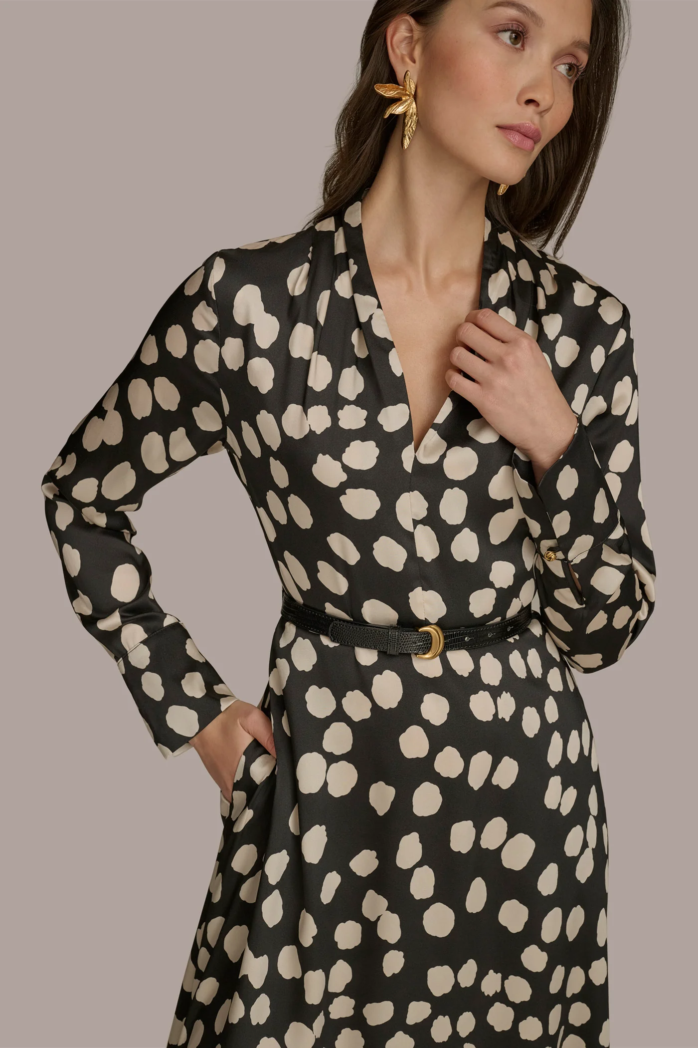 POLKA DOT A LINE MIDI DRESS