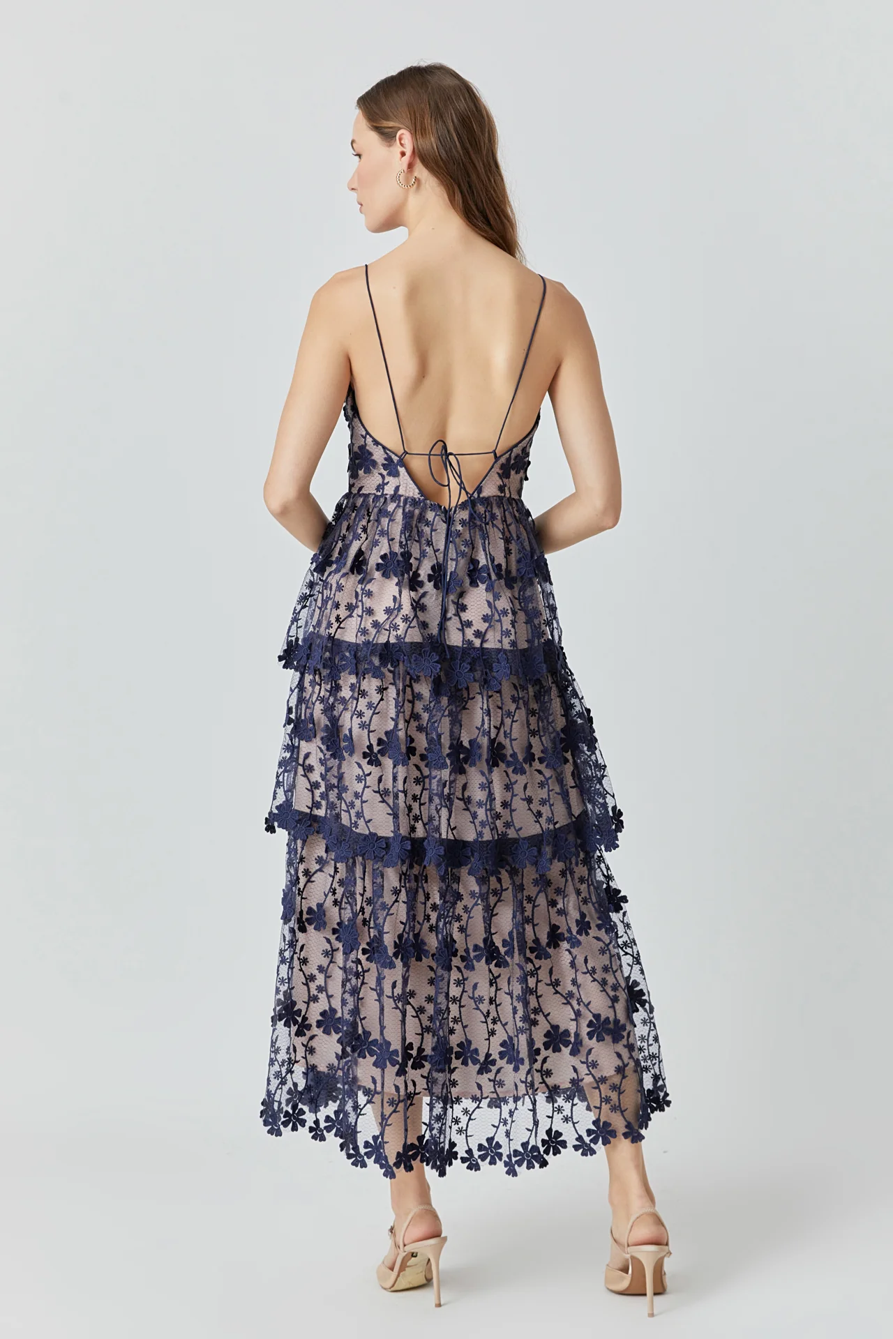 Crochet Layered Midi Dress