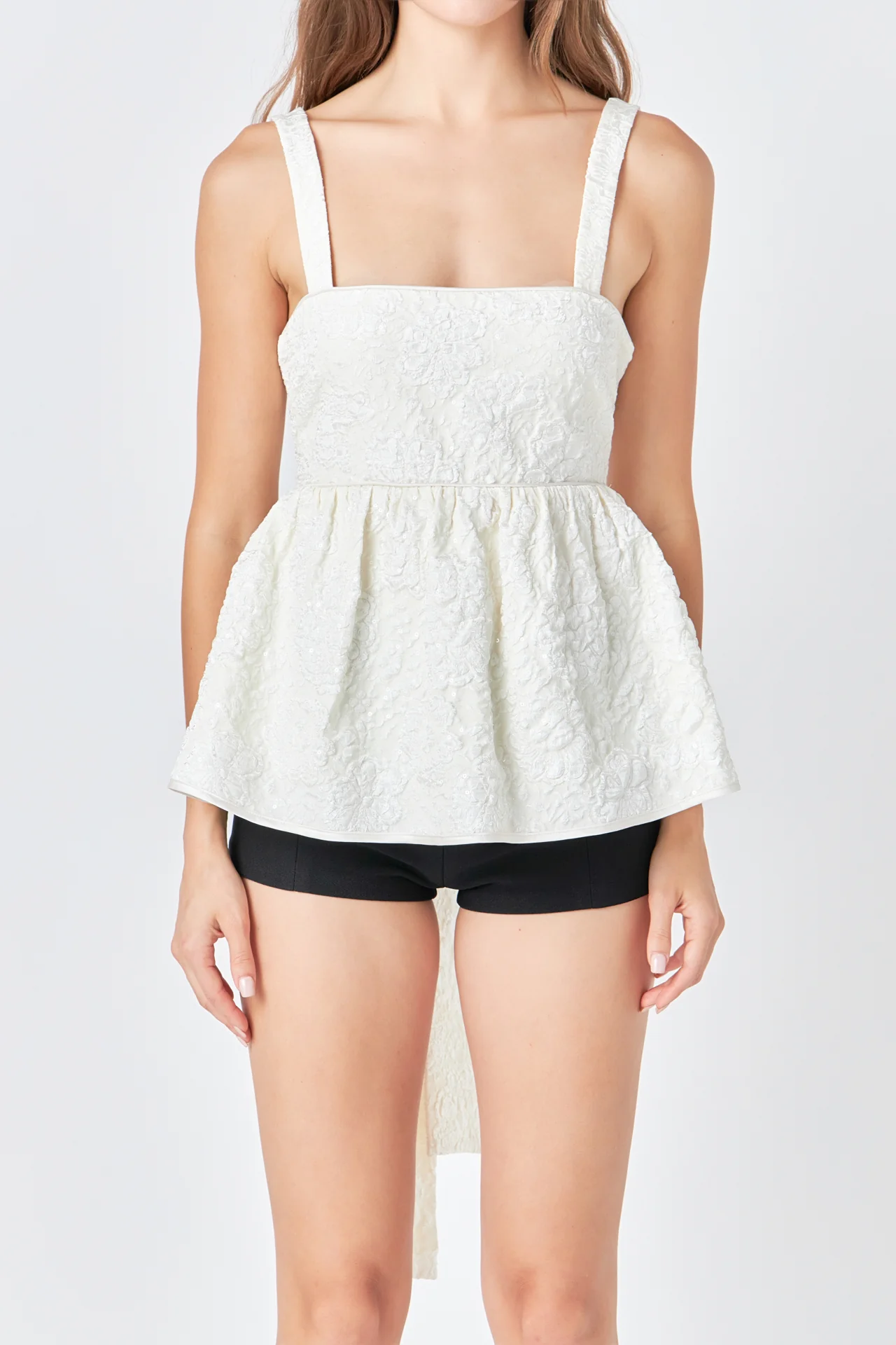 Jacquard Bow Tie Top