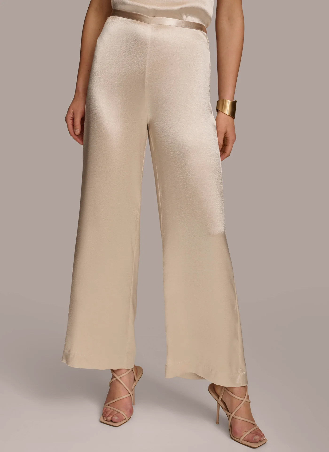 WIDE LEG FLAT FRONT PANT