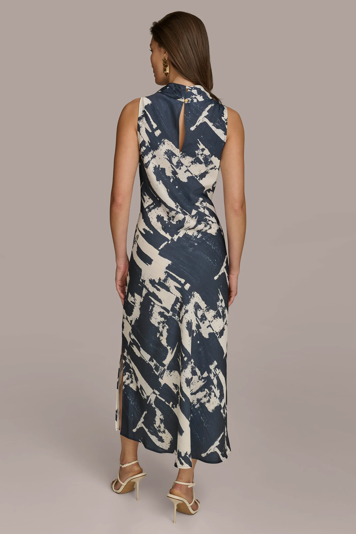 PRINTED MOCK NECK DRESS