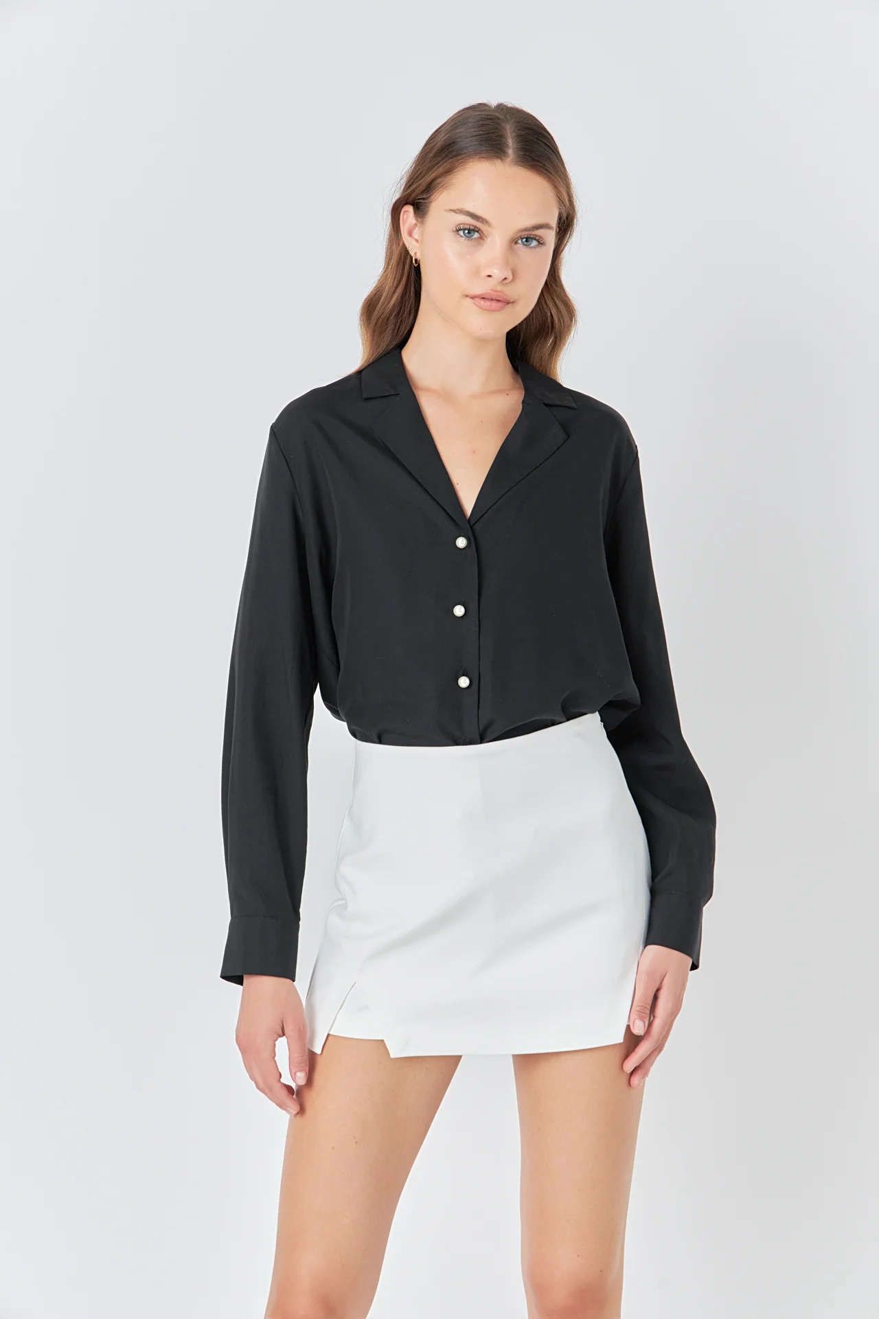 Pearl Button Collared Shirt