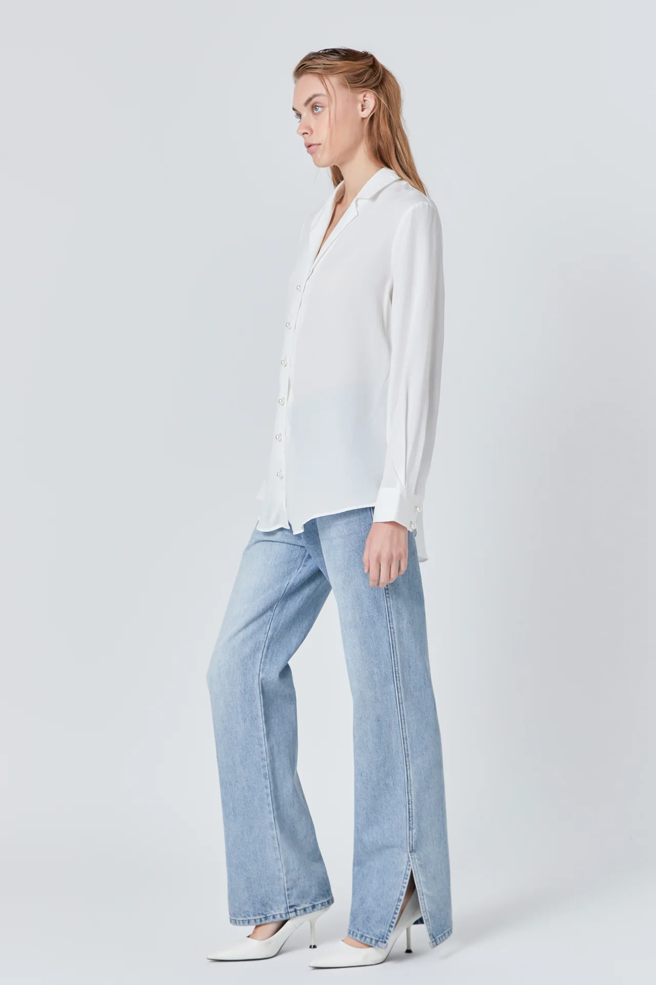 Pearl Button Collared Shirt