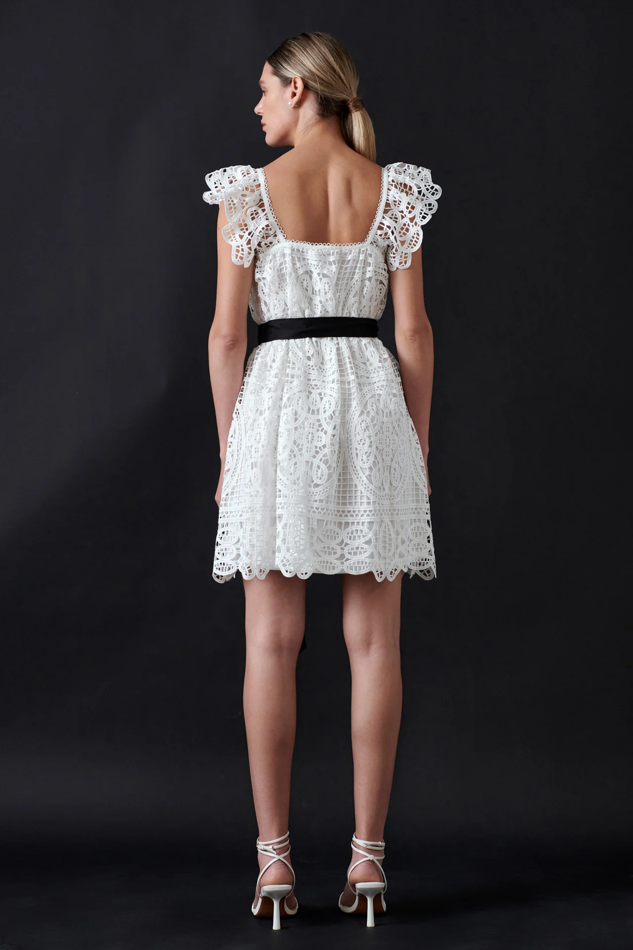 Flounce Laced Mini Dress
