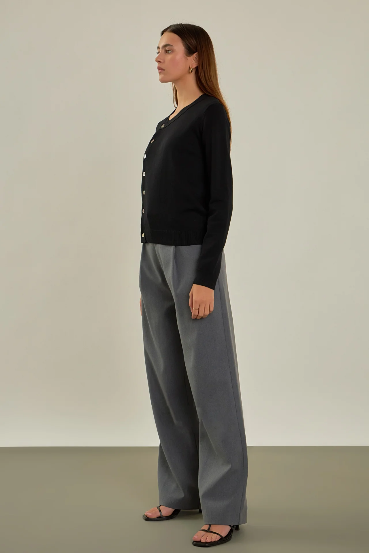 Knit Cardigan with Cross Over Buttons