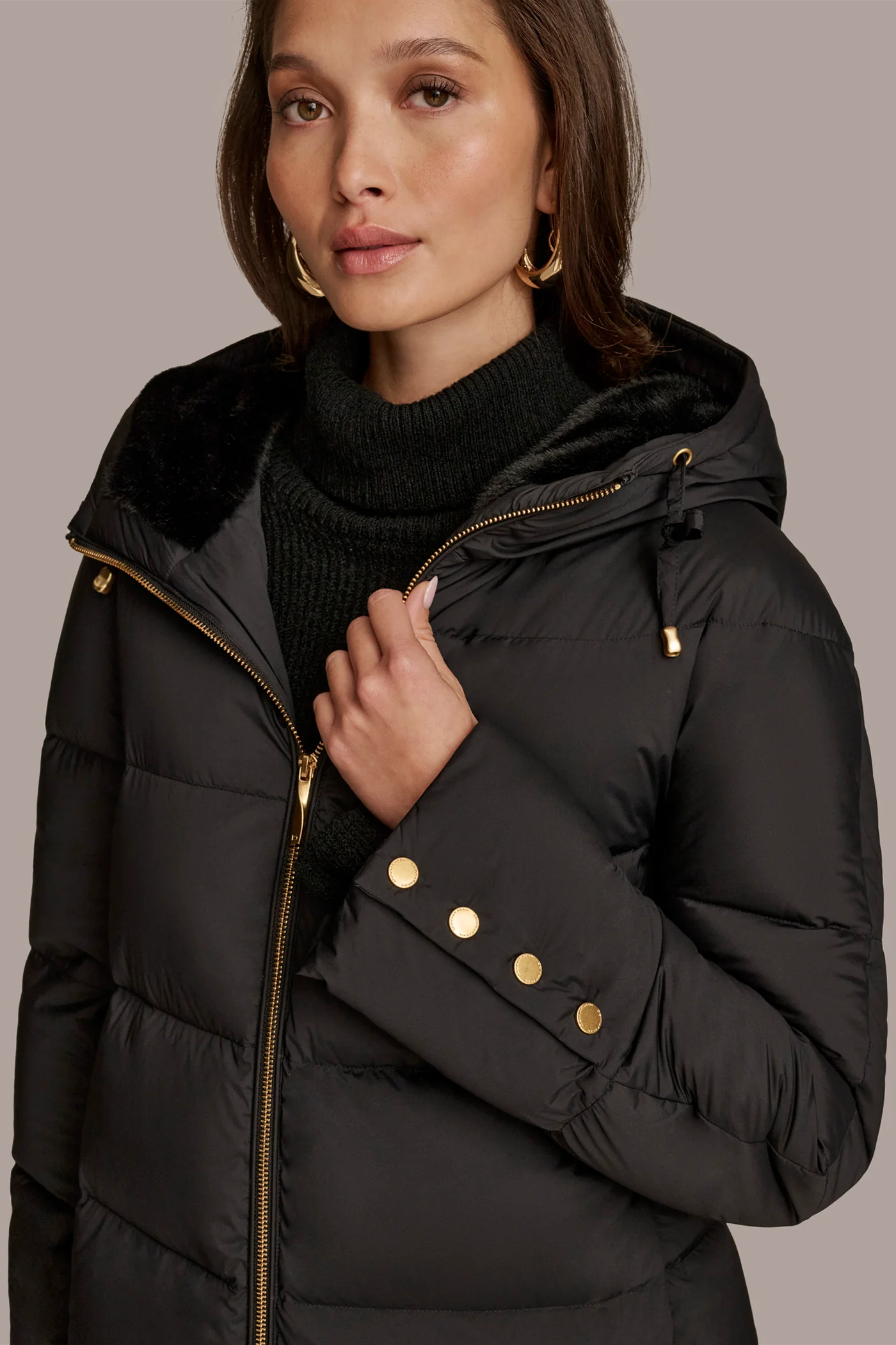 Long Hooded Down Filled Puffer Coat