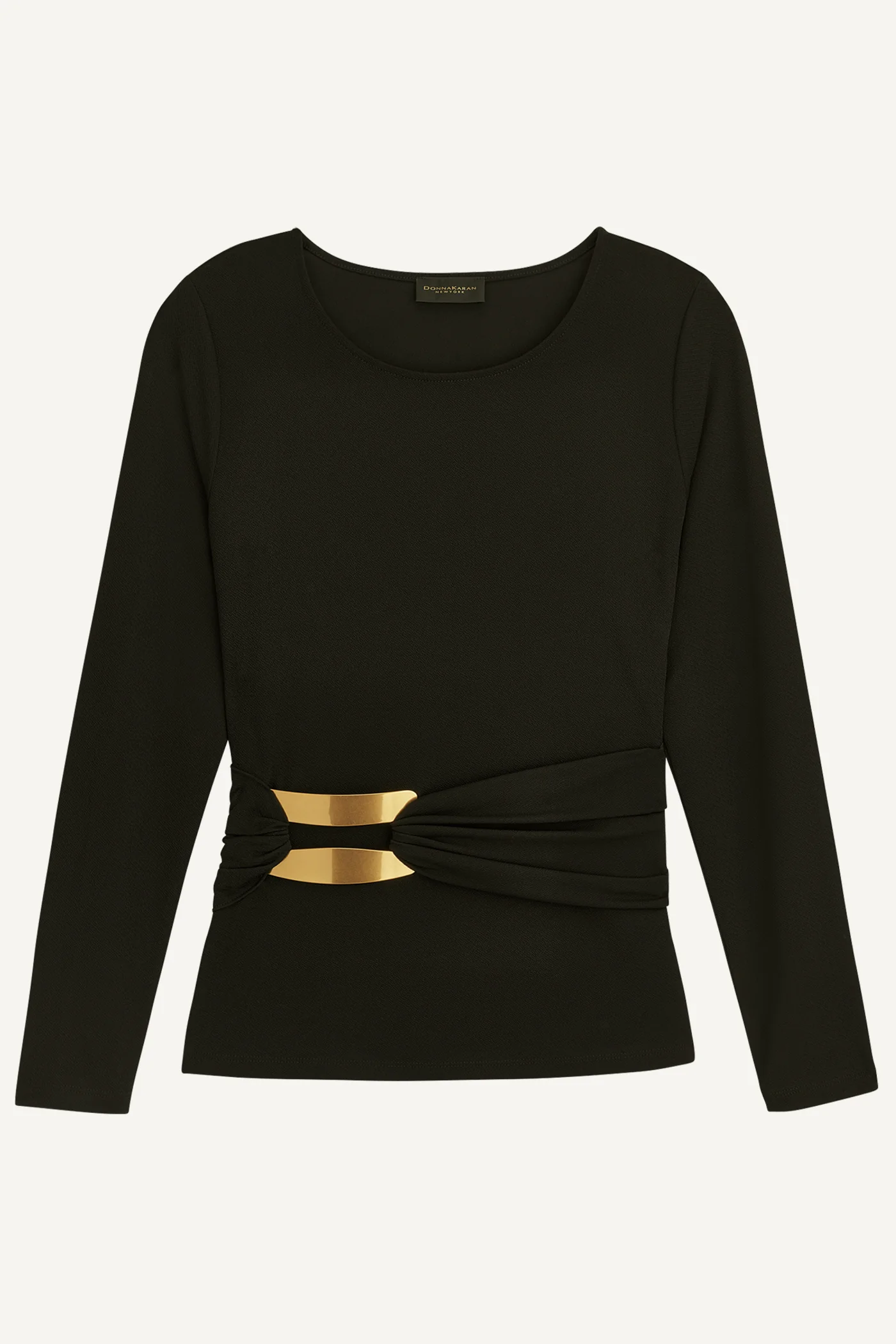 LONG SLEEVE TOP WITH BRUSHED HARDWARE DETAIL