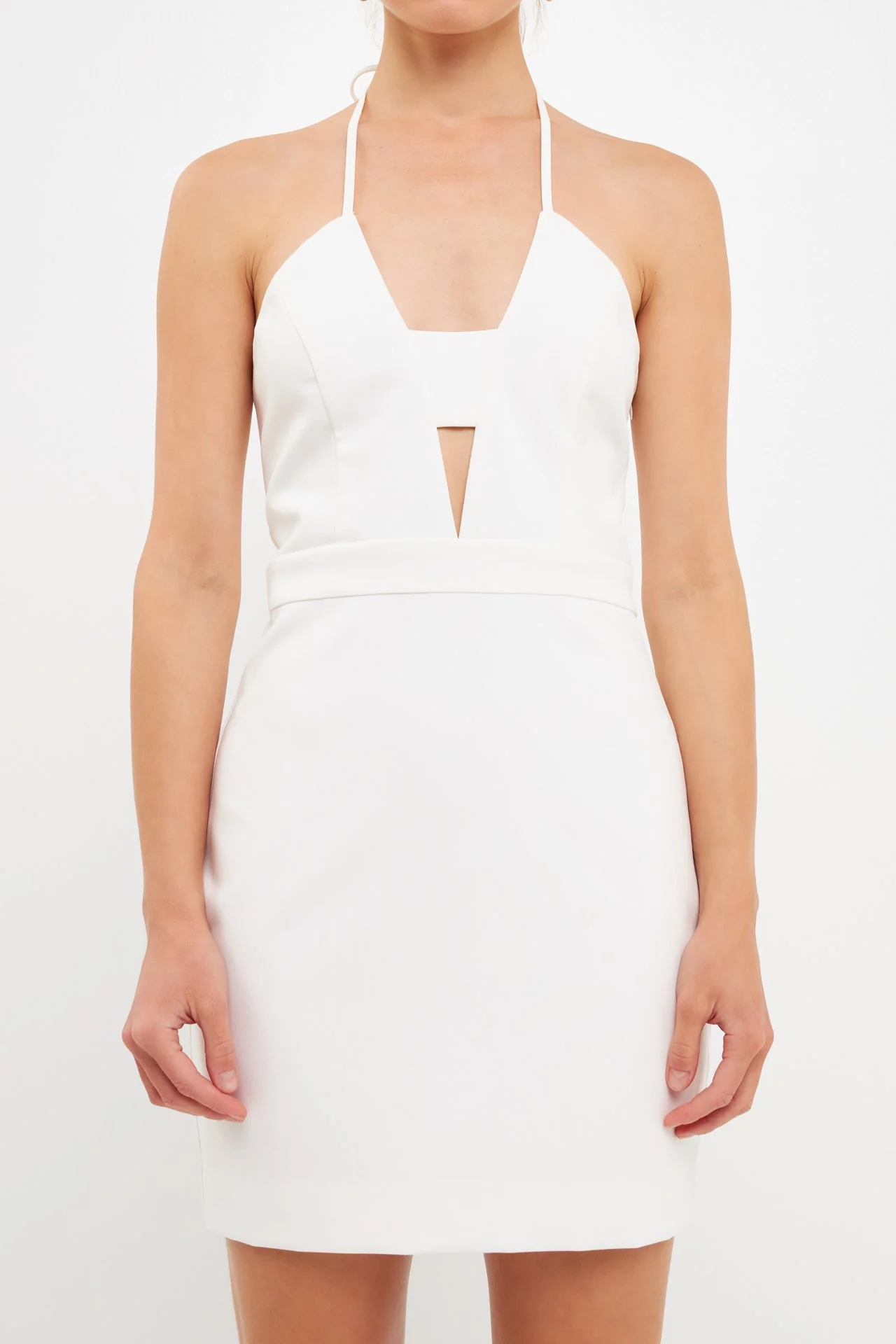 Halter Neck Cut Out Mini Dress