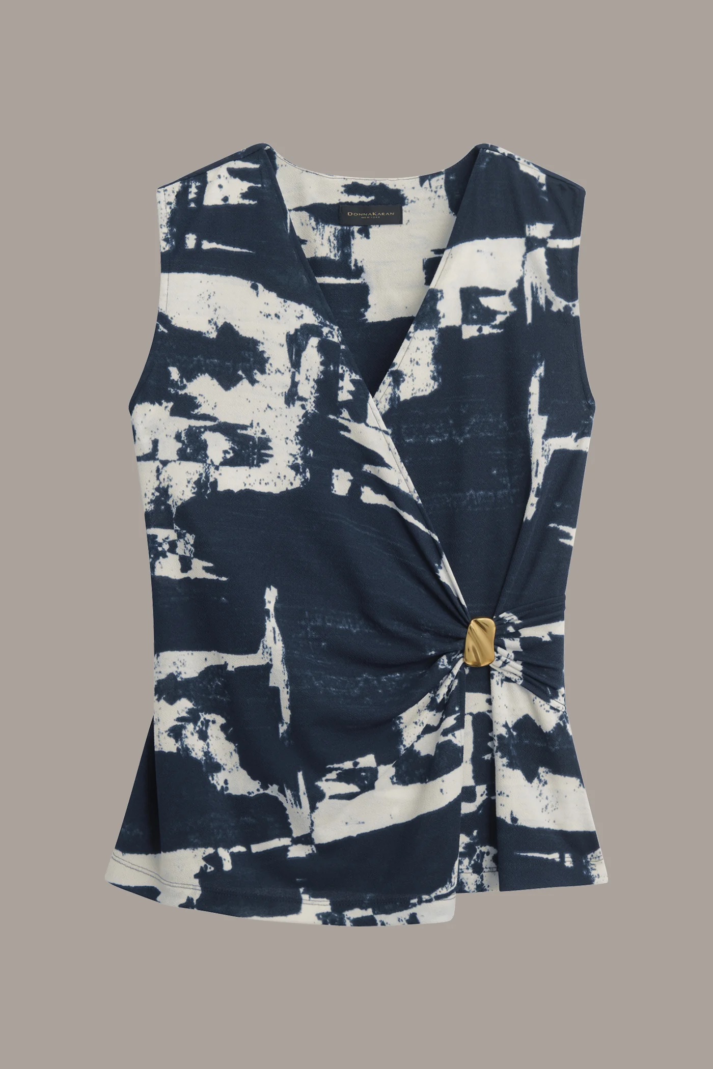 PRINTED TOP WITH WAIST HARDWARE