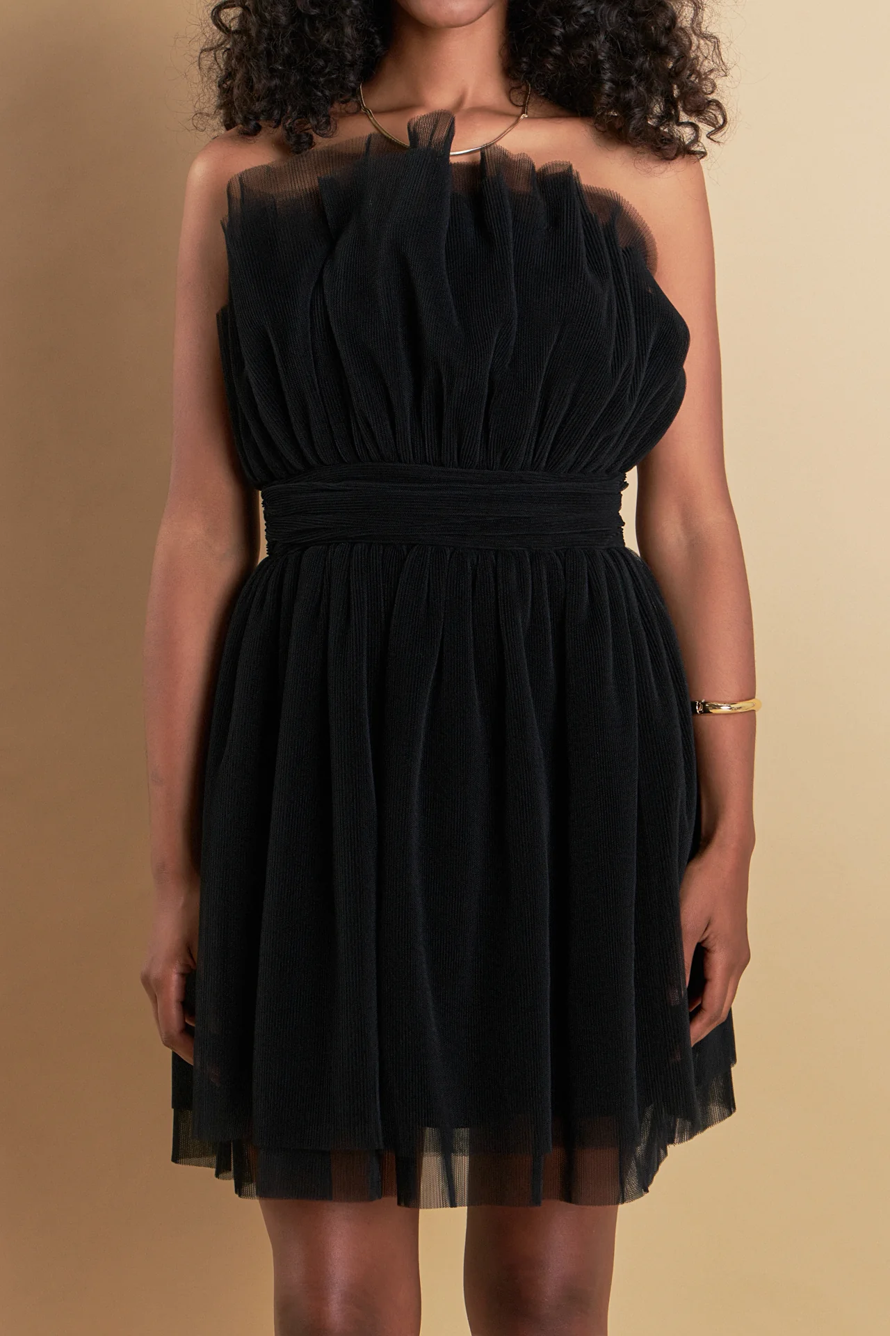 Strapless Mini Tulle Dress