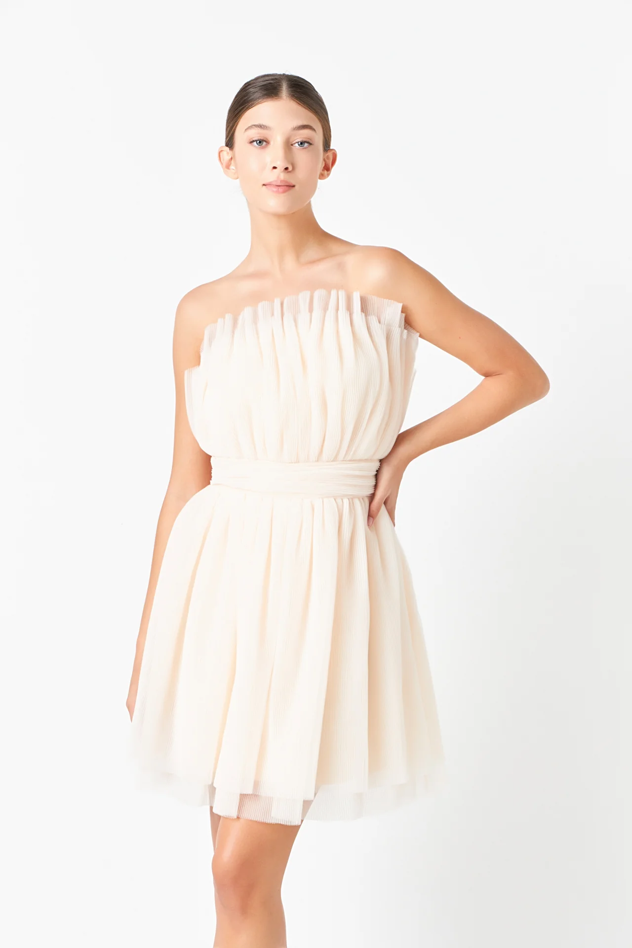 Strapless Mini Tulle Dress
