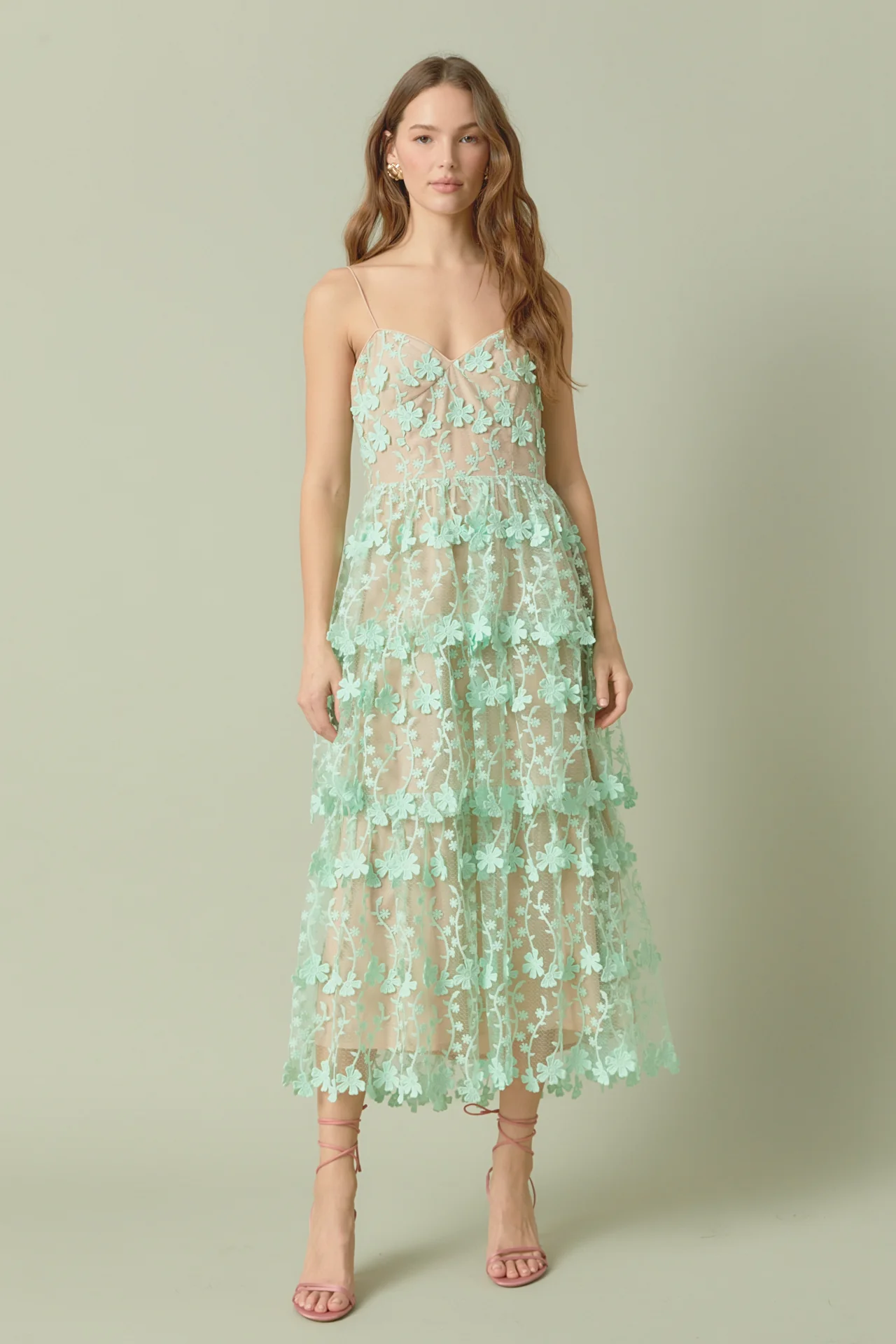 Crochet Layered Midi Dress