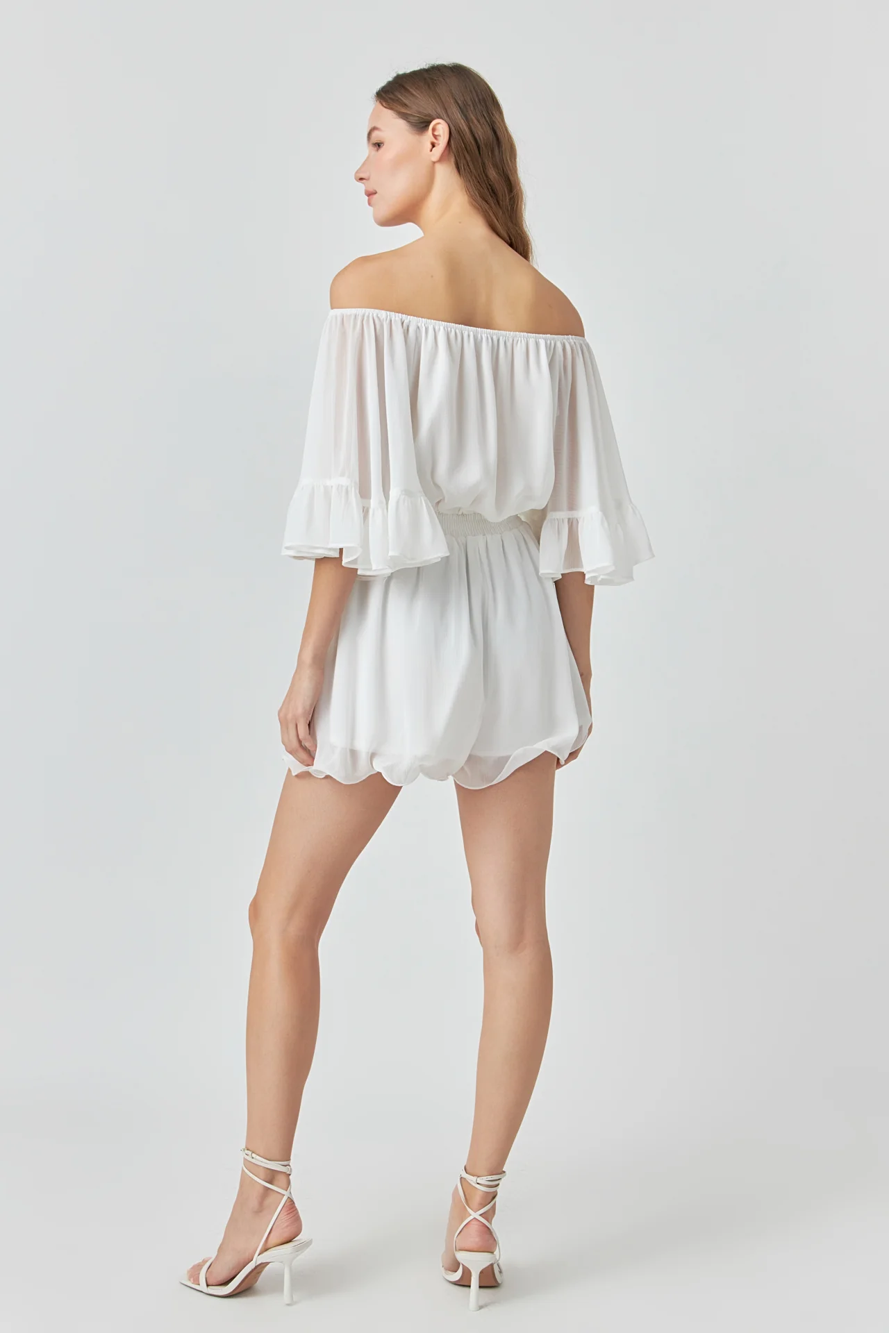 Ruffled Sleeve Romper