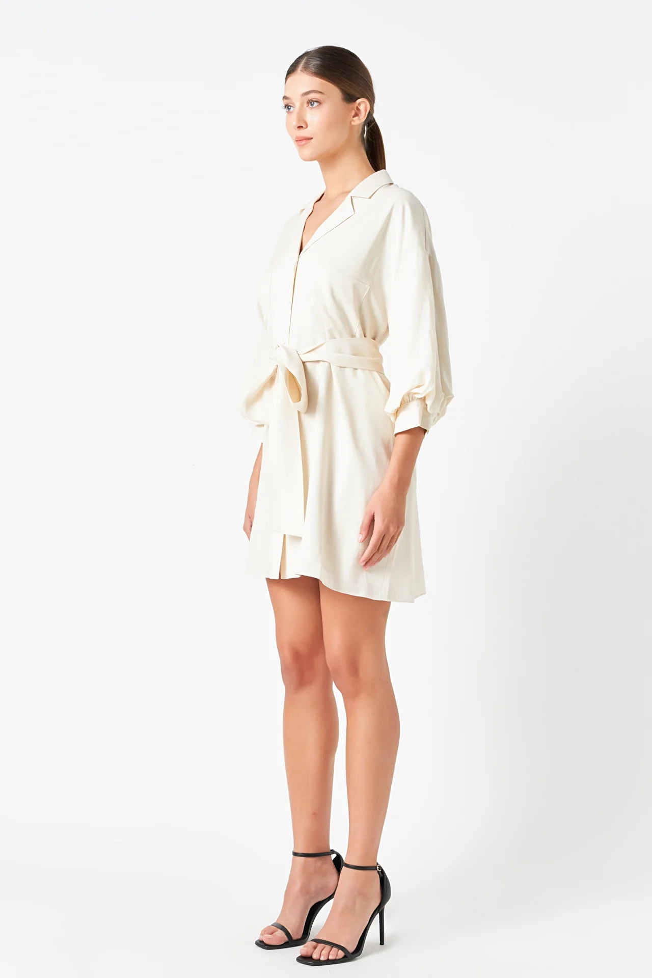 Belted Mini Shirt Dress