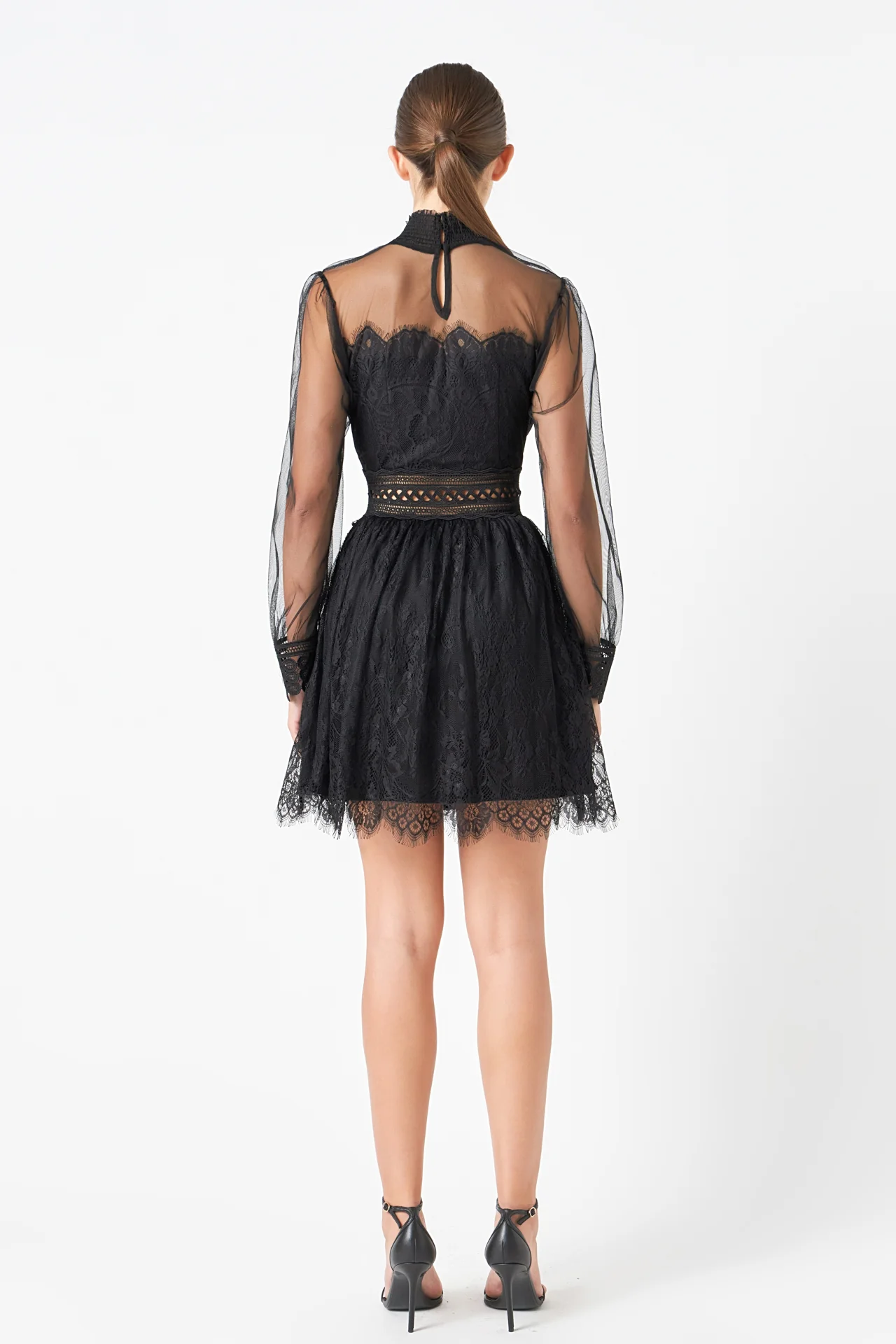 Long Sleeve Lace Mini Dress