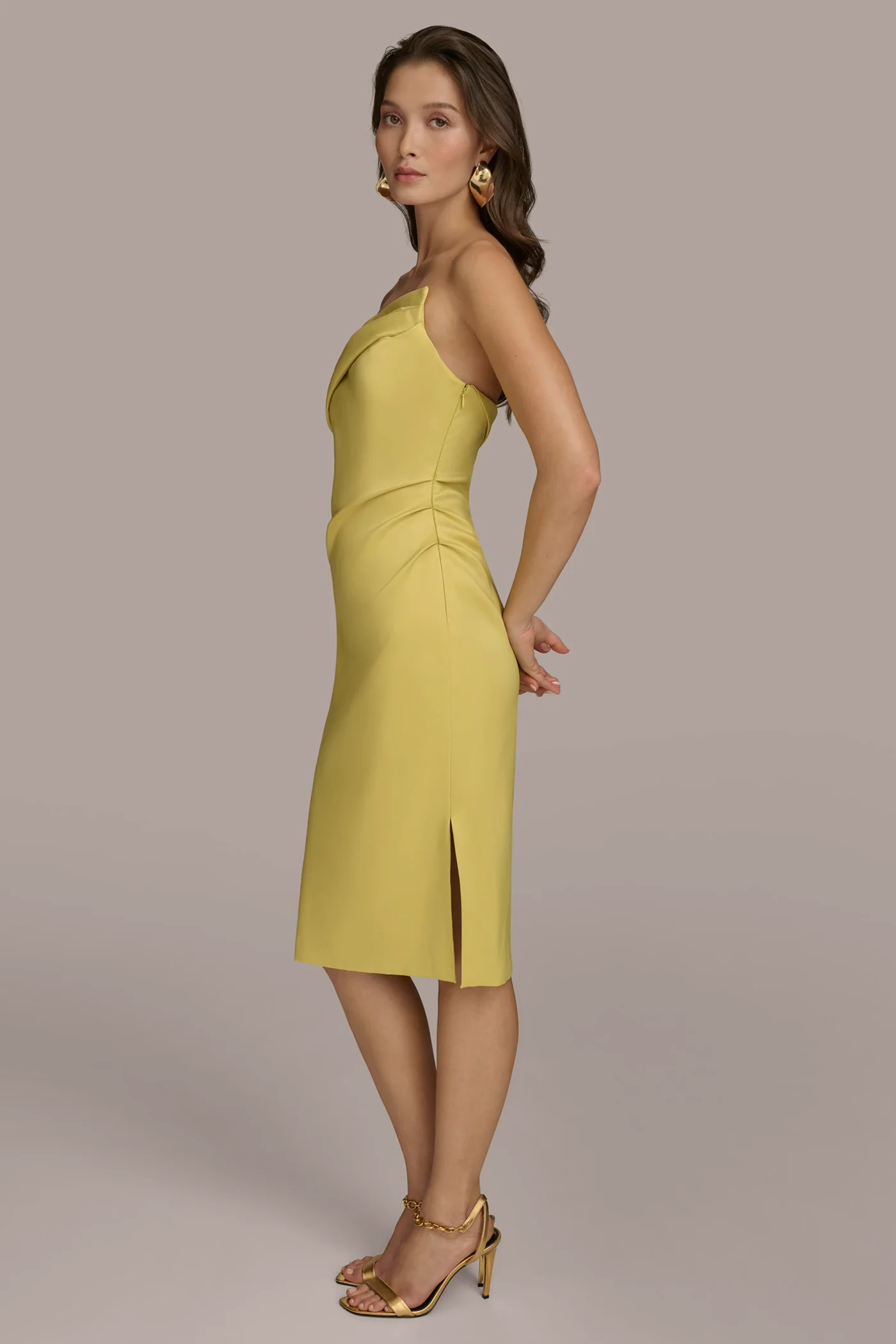 ASYMMETRICAL NECK COCKTAIL SHEATH DRESS