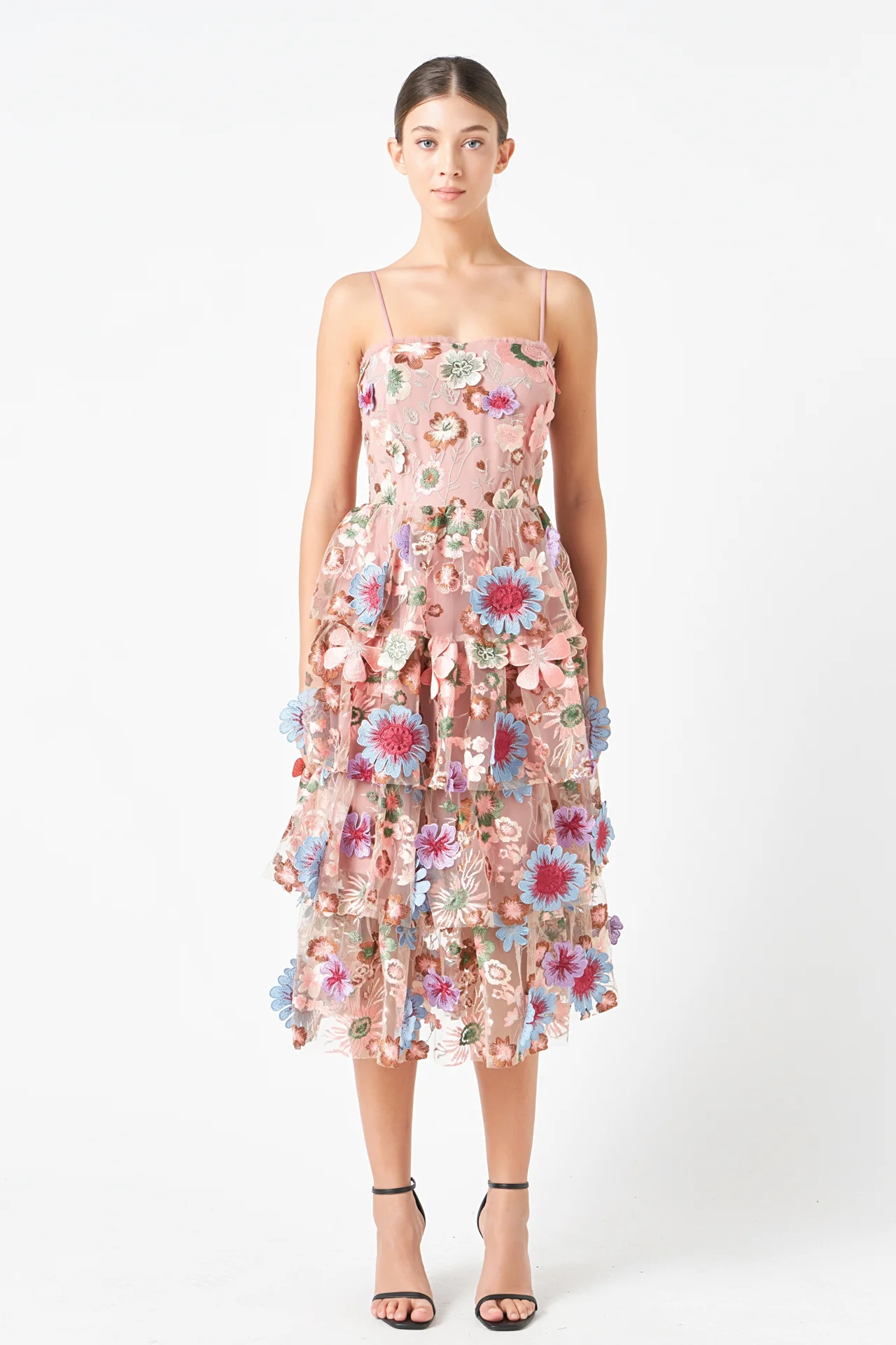 Floral Embroidered Midi Dress