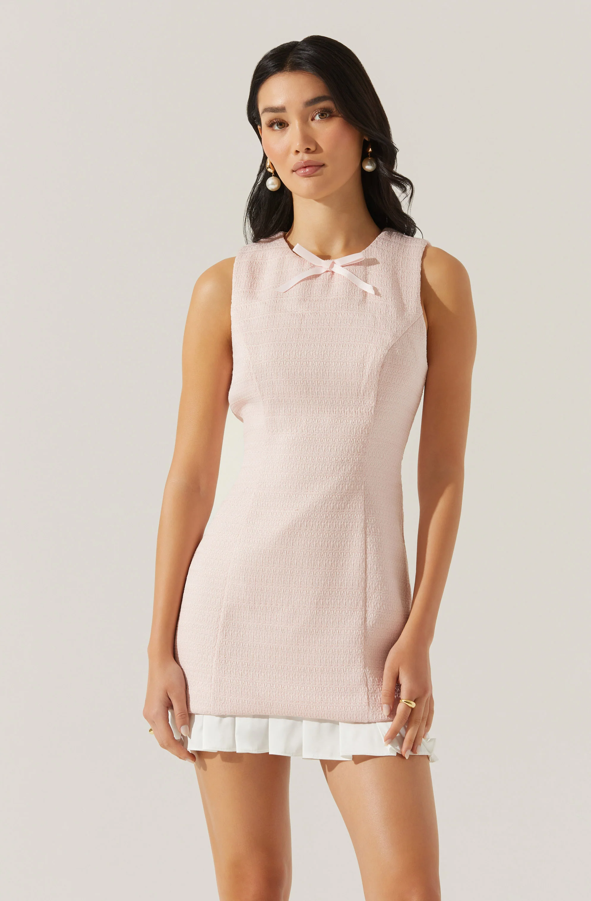 Sebrina Tweed Pleated Dress