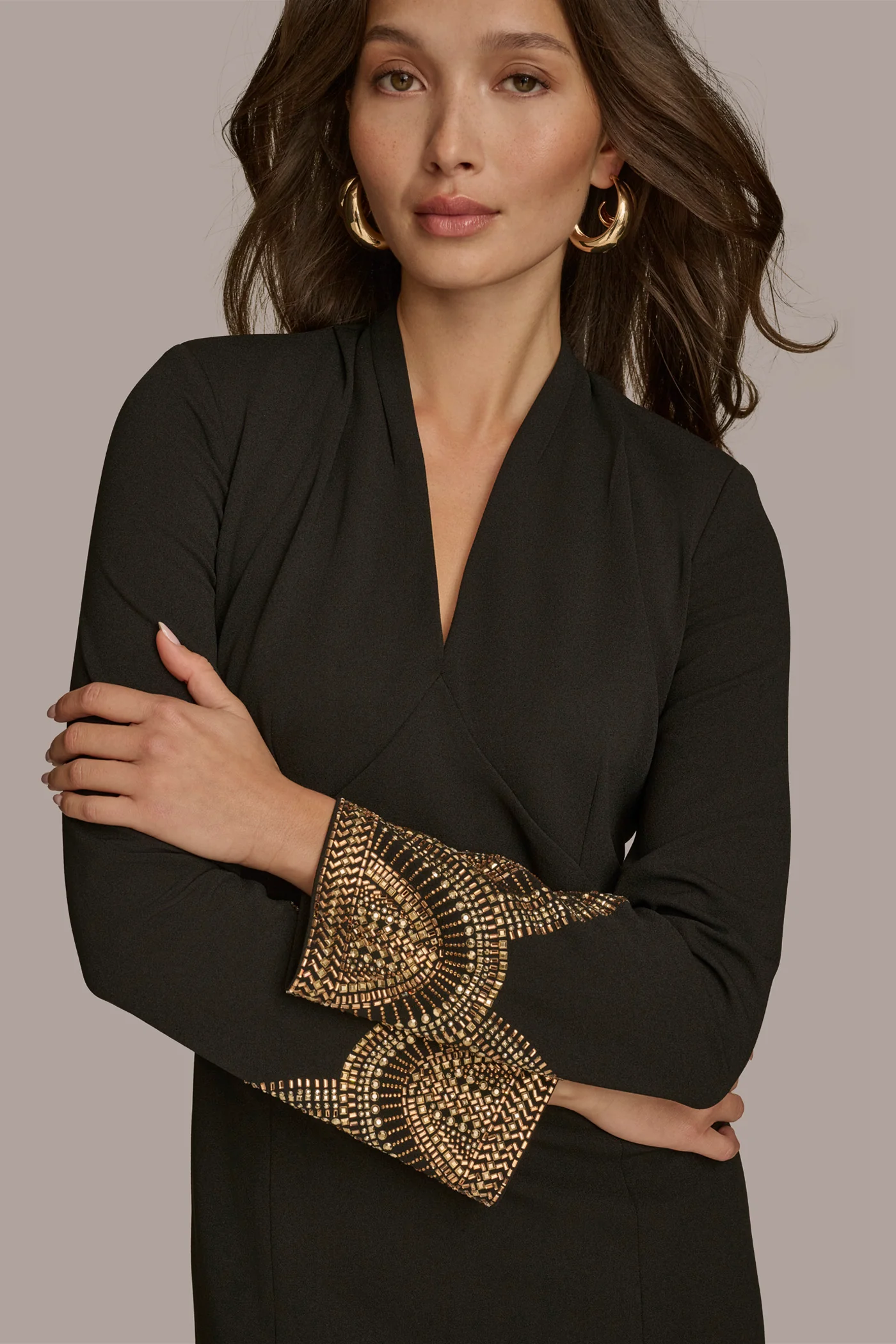 HOT FIX TRIM SHEATH DRESS