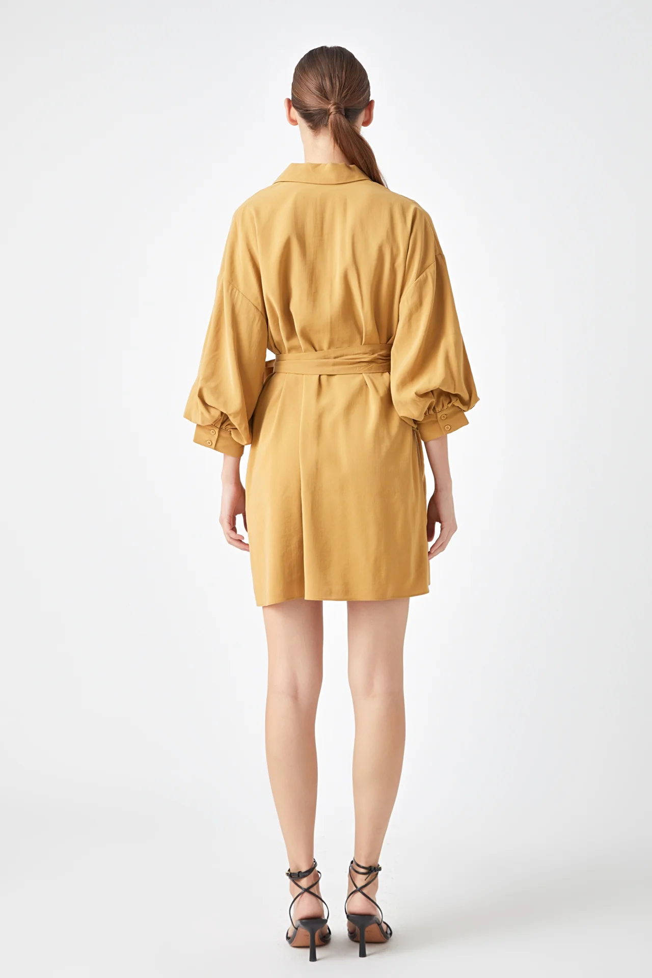 Belted Mini Shirt Dress
