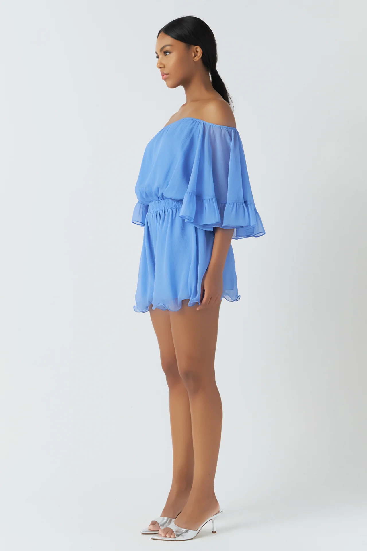 Ruffled Sleeve Romper