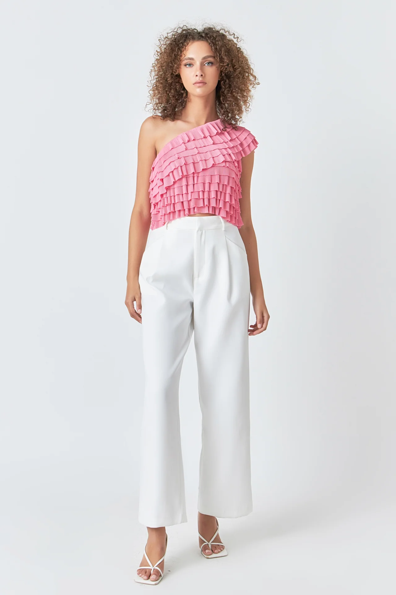 Ruffled One-shoulder Top