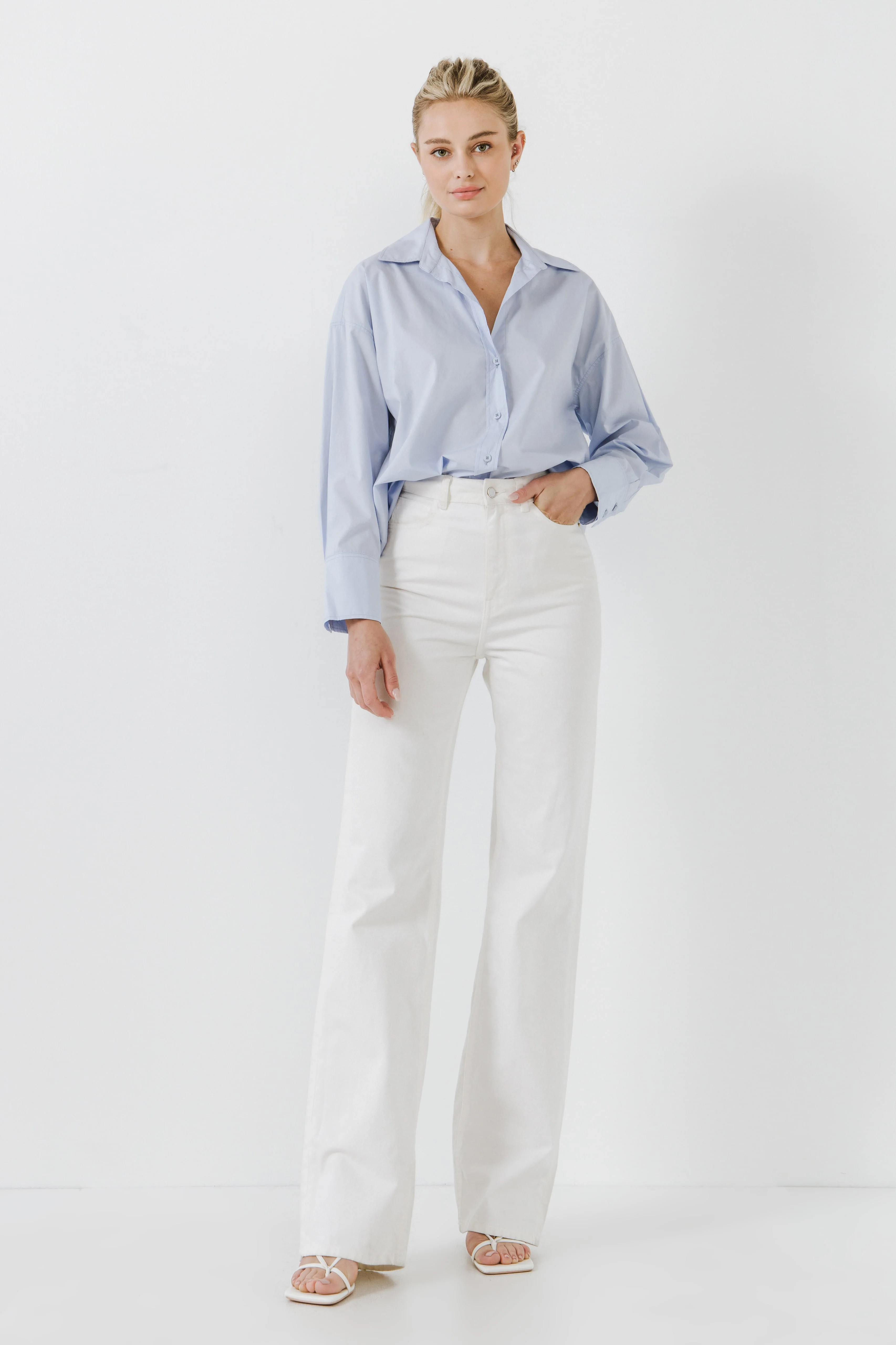 Drop Placket Collared Shirt