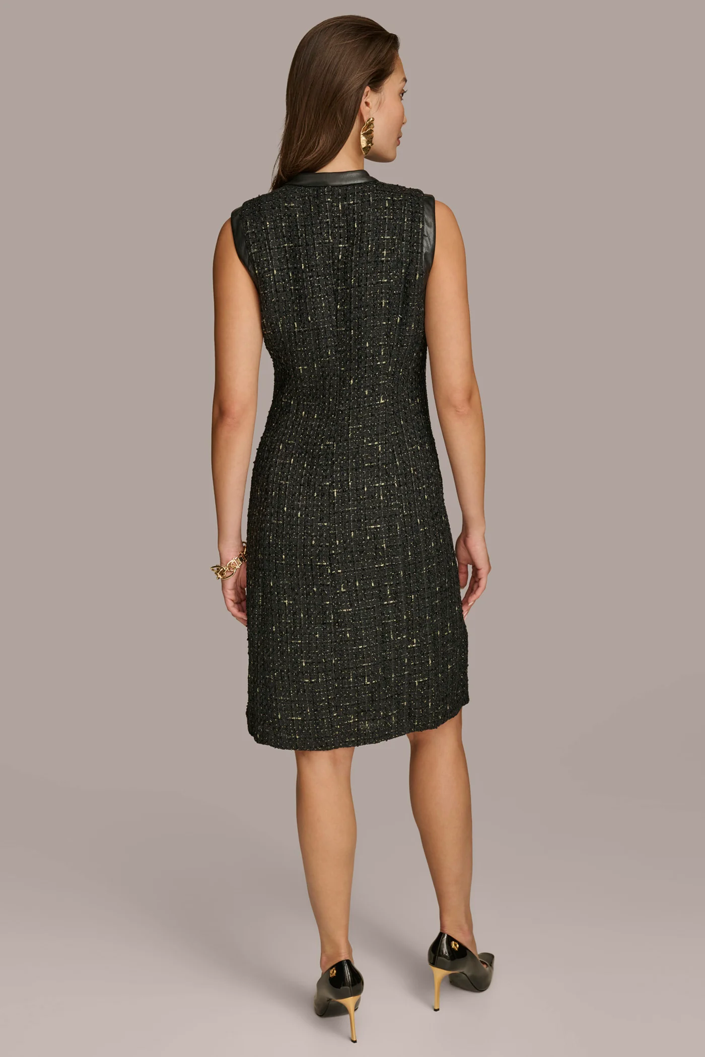 TWEED A LINE DRESS WITH FRONT ZIPPER