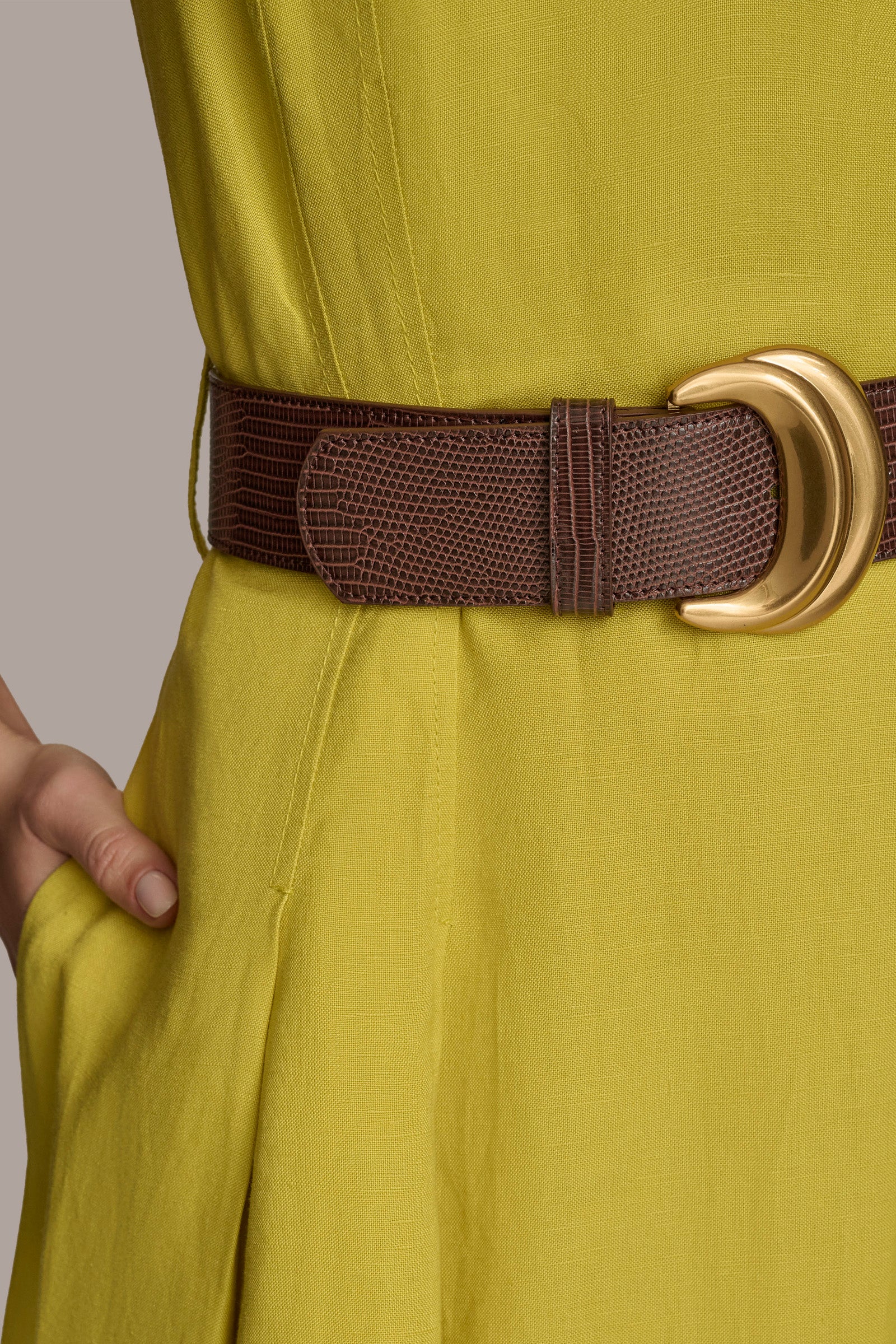 LINEN BELTED A LINE DRESS