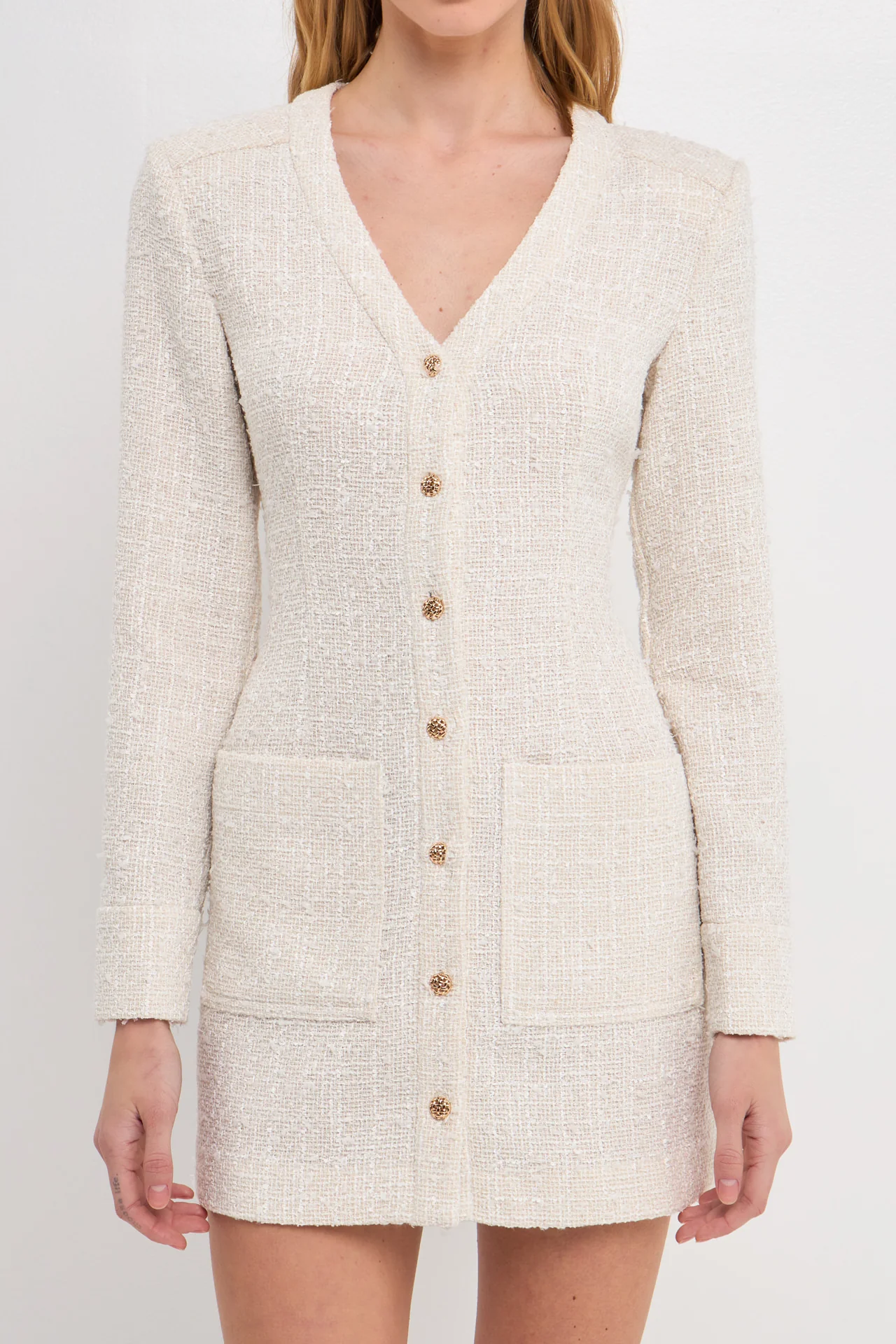 Textured Button Down Dress