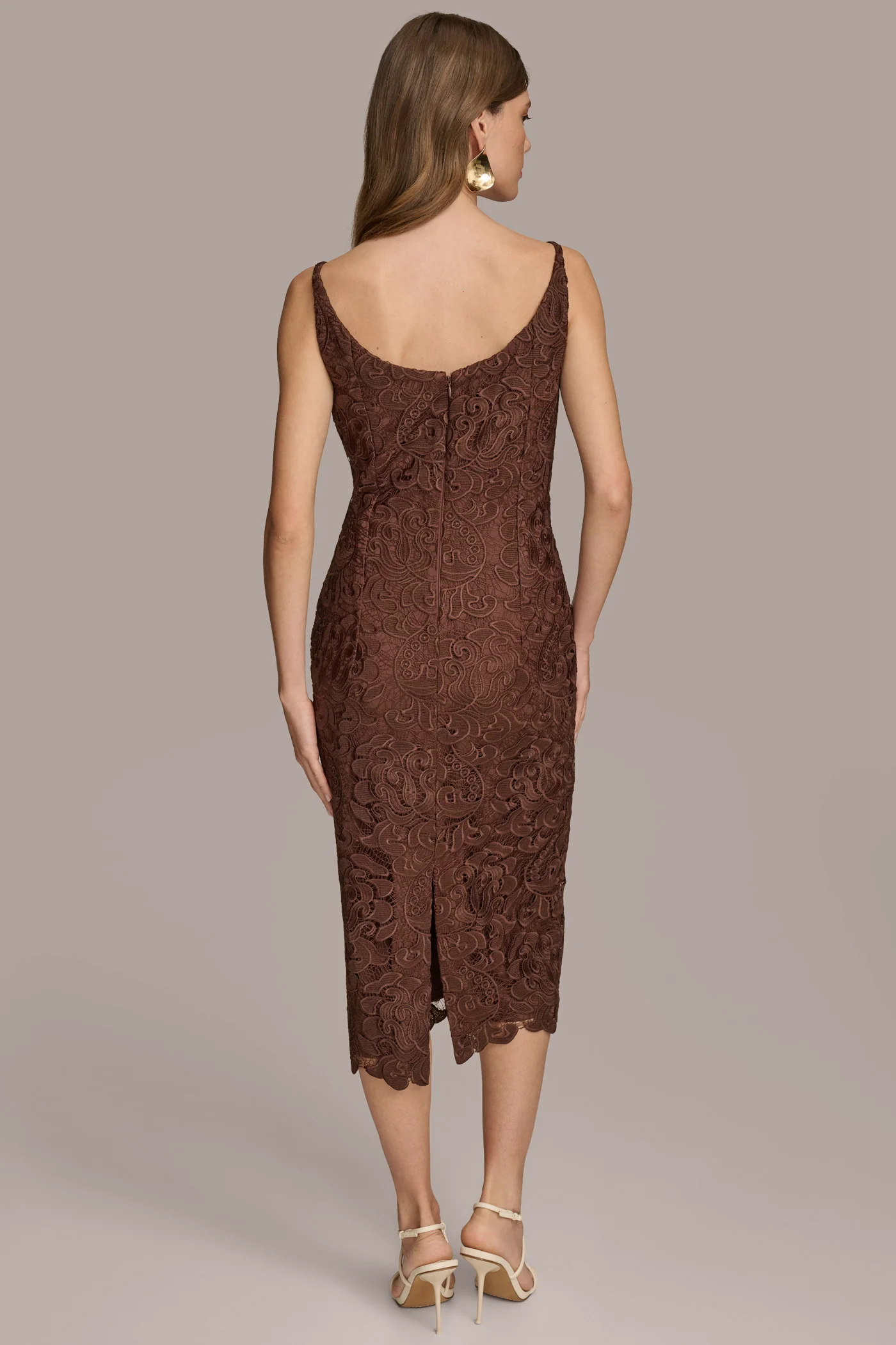 LACE SHEATH MIDI DRESS