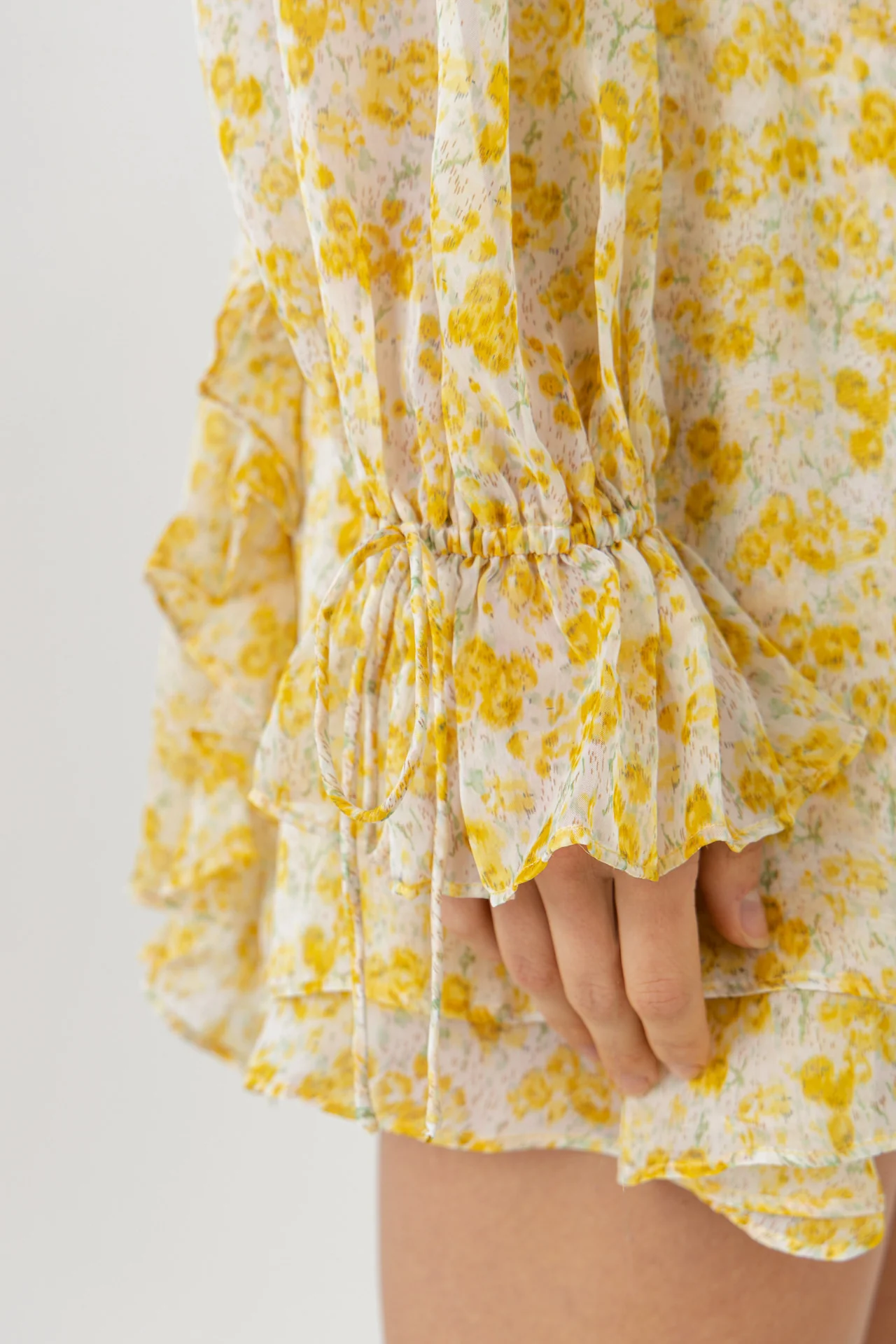 Chiffon Floral Ruffled Mini Dress