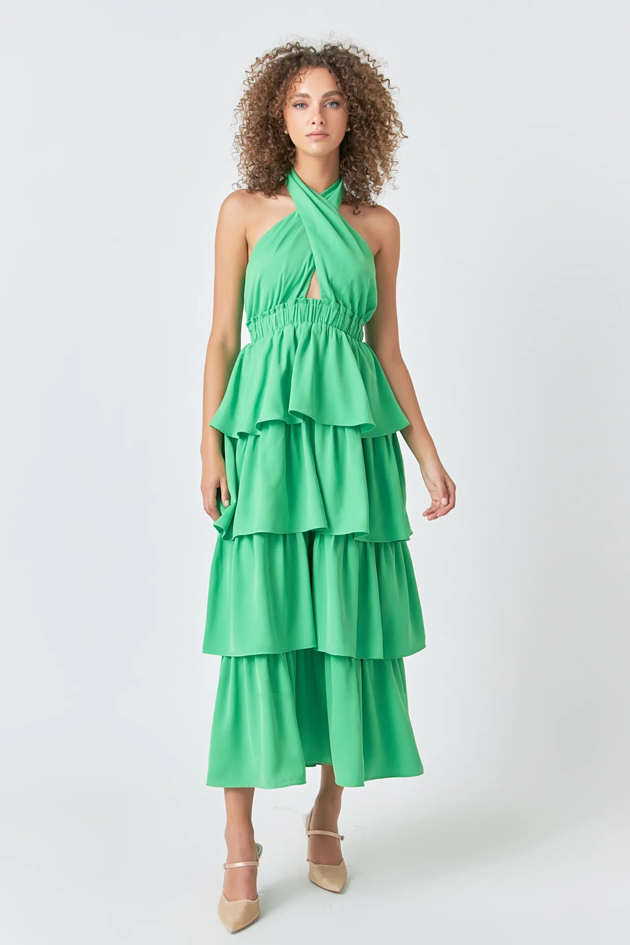 Criss Cross Halter Maxi Dress