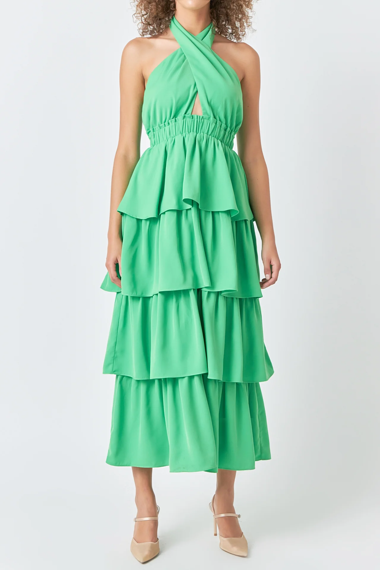 Criss Cross Halter Maxi Dress
