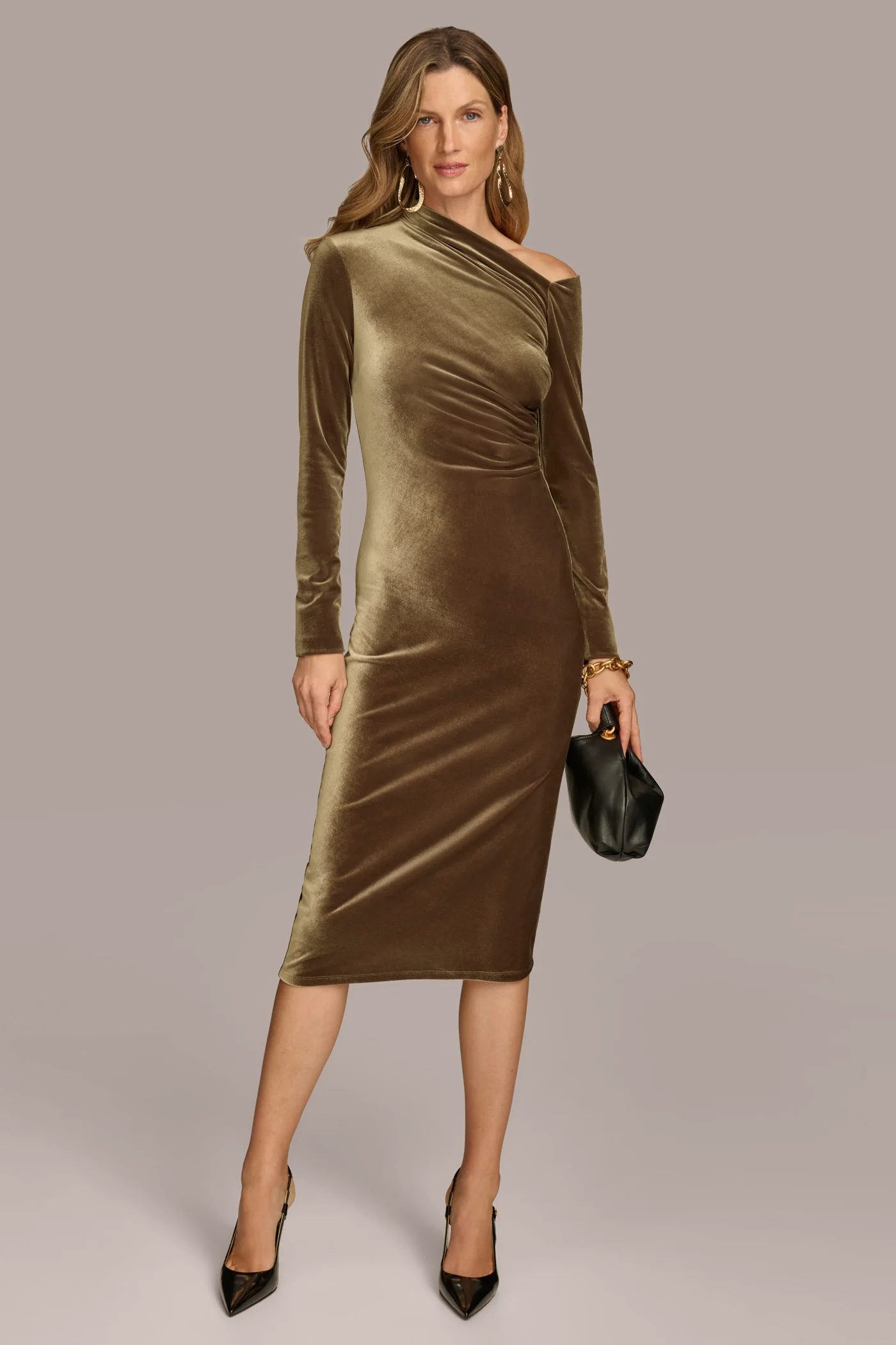 ASYMMETRICAL NECKLINE DRESS