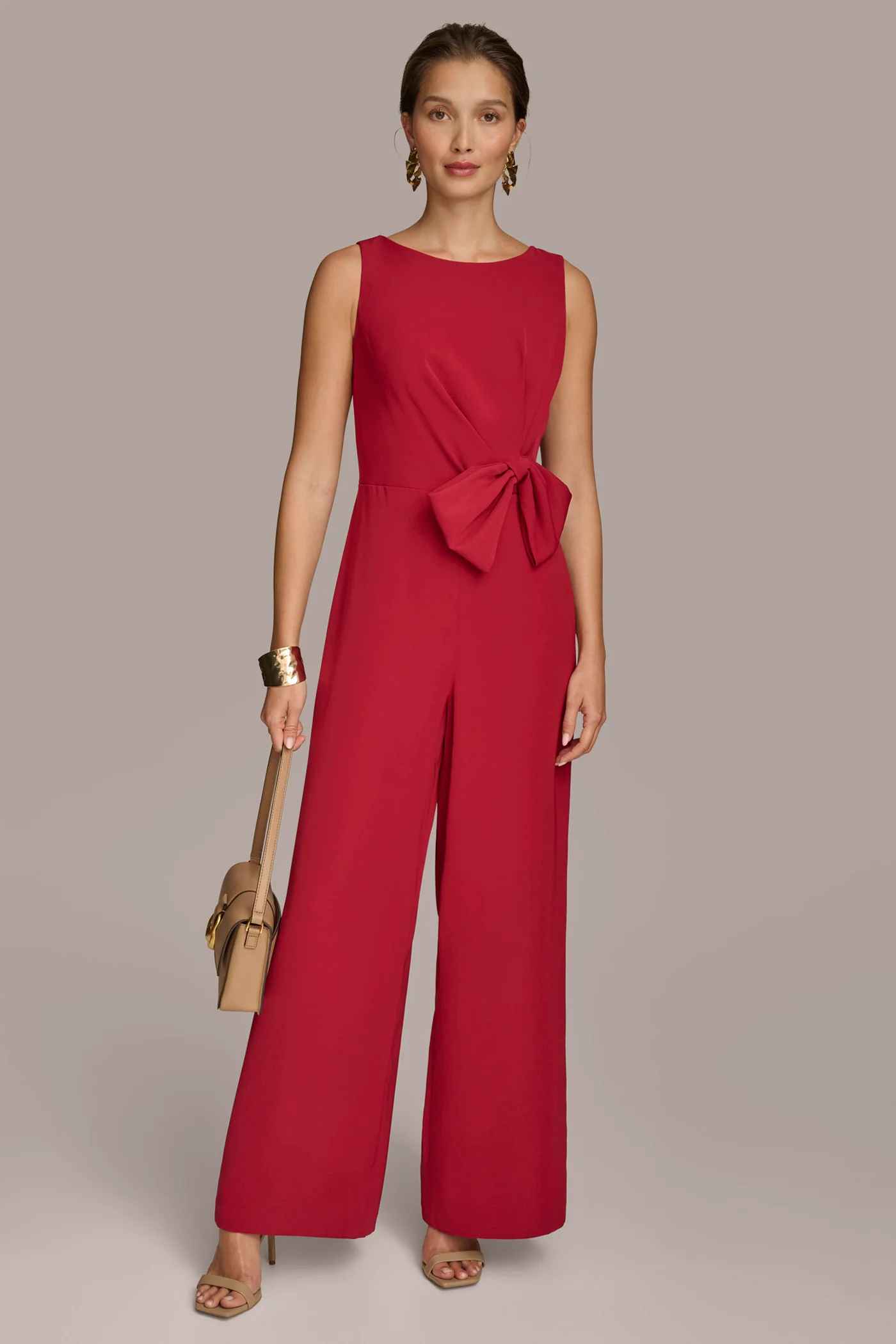 JUMPSUIT WITH SIDE ROUCHED BOW