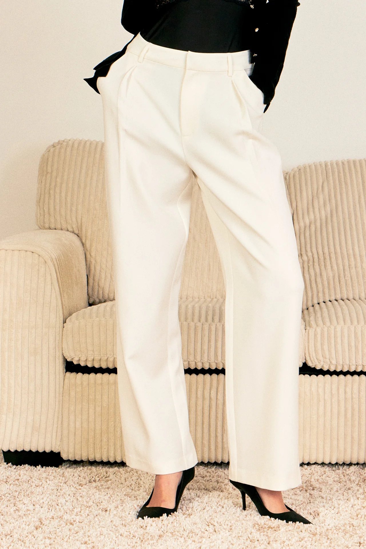 Wide Leg High Waisted Trouser