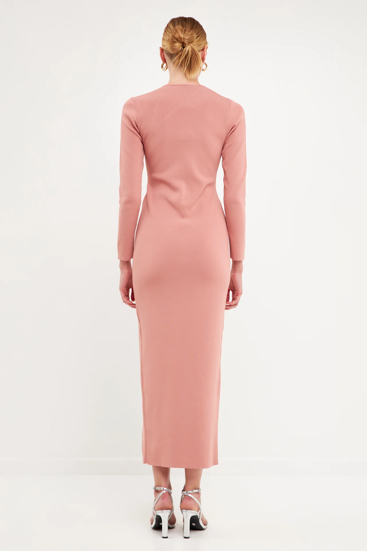 Cut Out Long Sleeve Maxi Dress