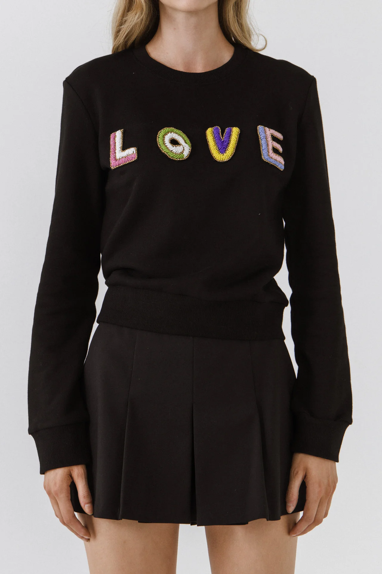 Beads Lettering Sweatshirt