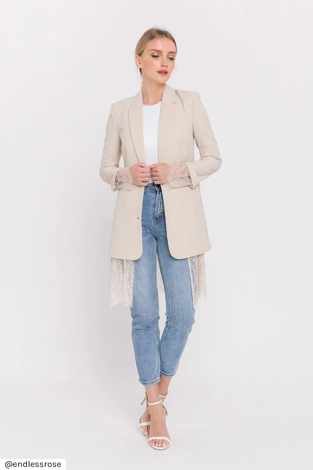 Lace Combo Blazer