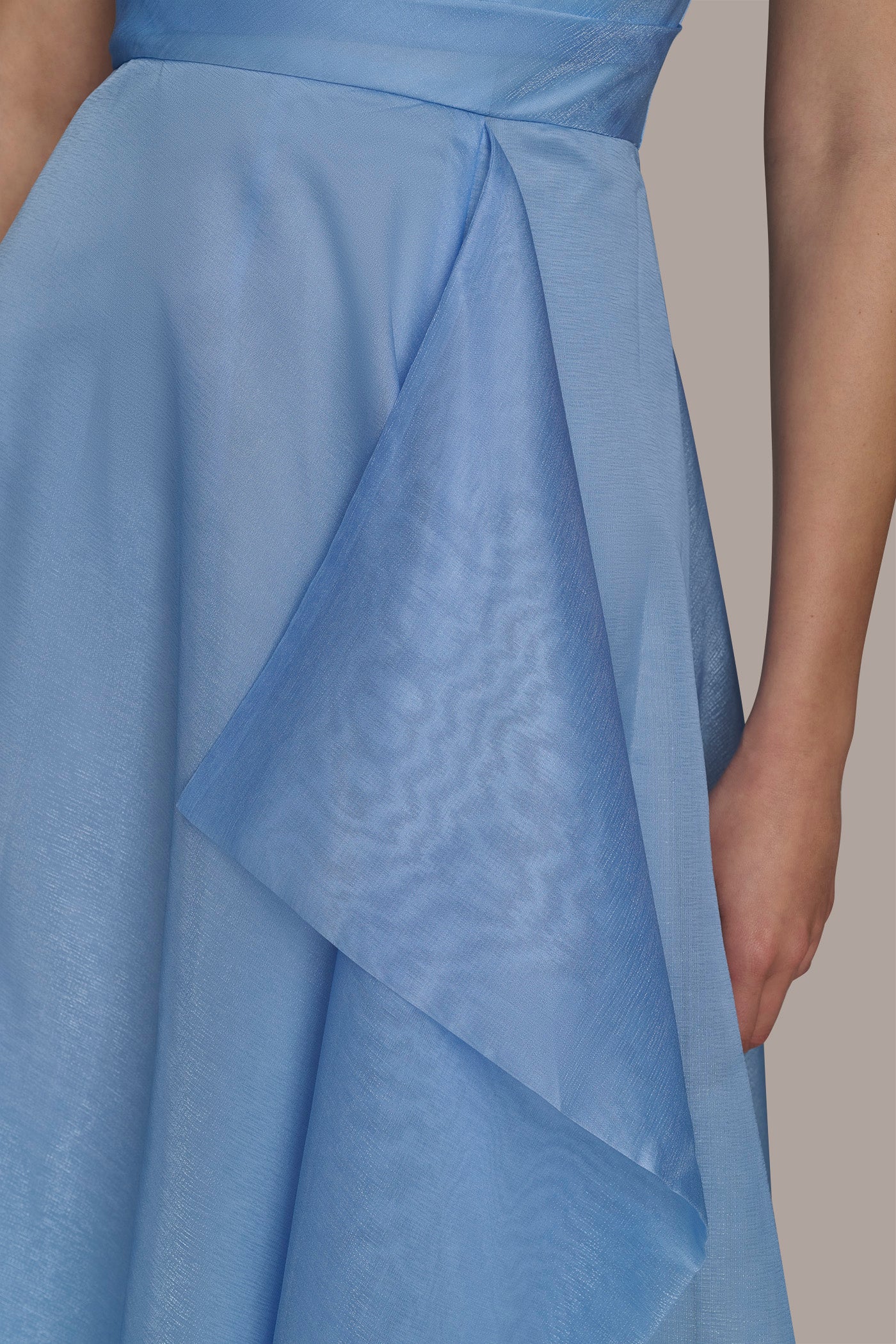 STRAPLESS SIDE DRAPED BALL GOWN