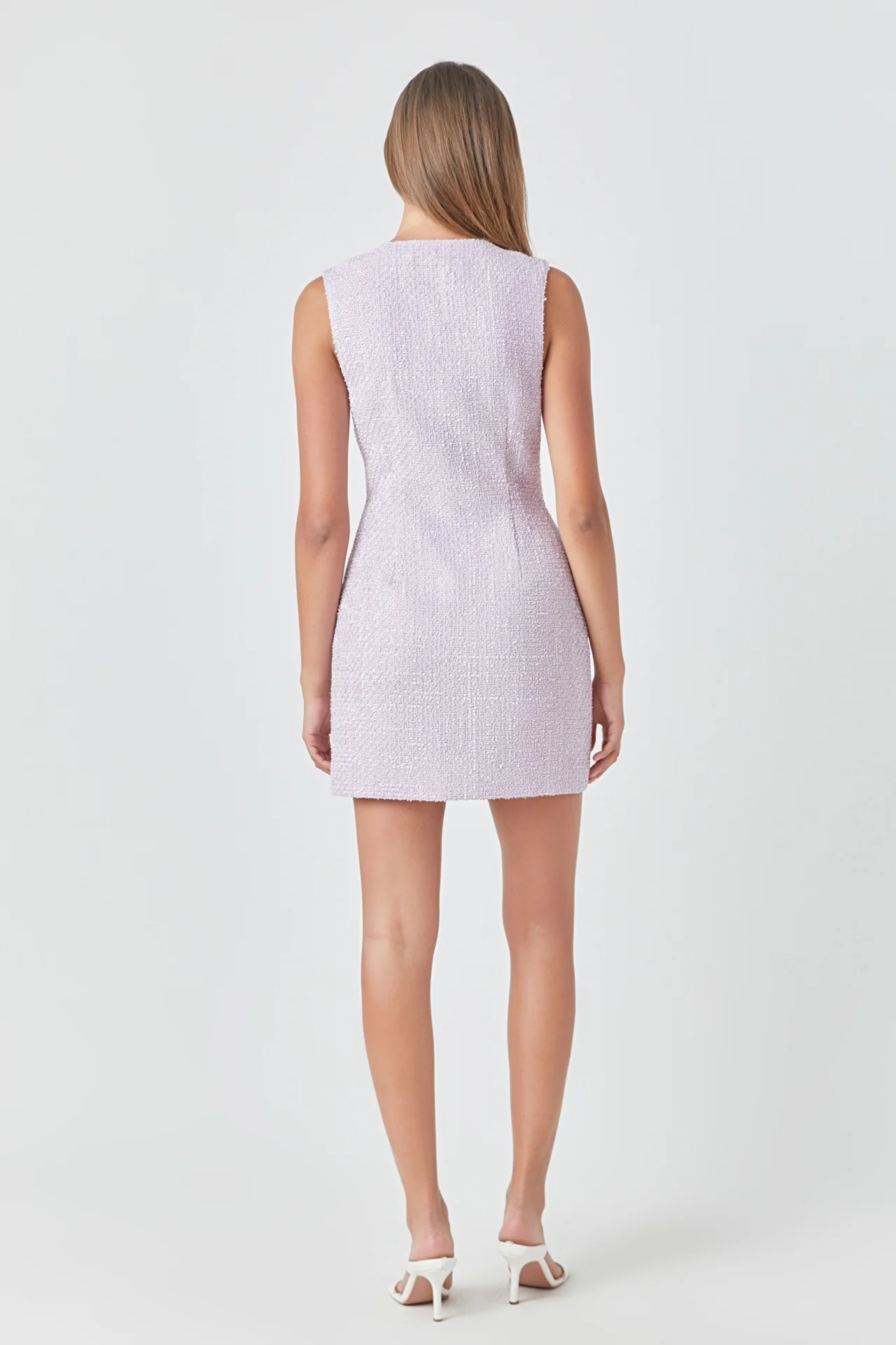 Sleeveless Tweed Mini Dress