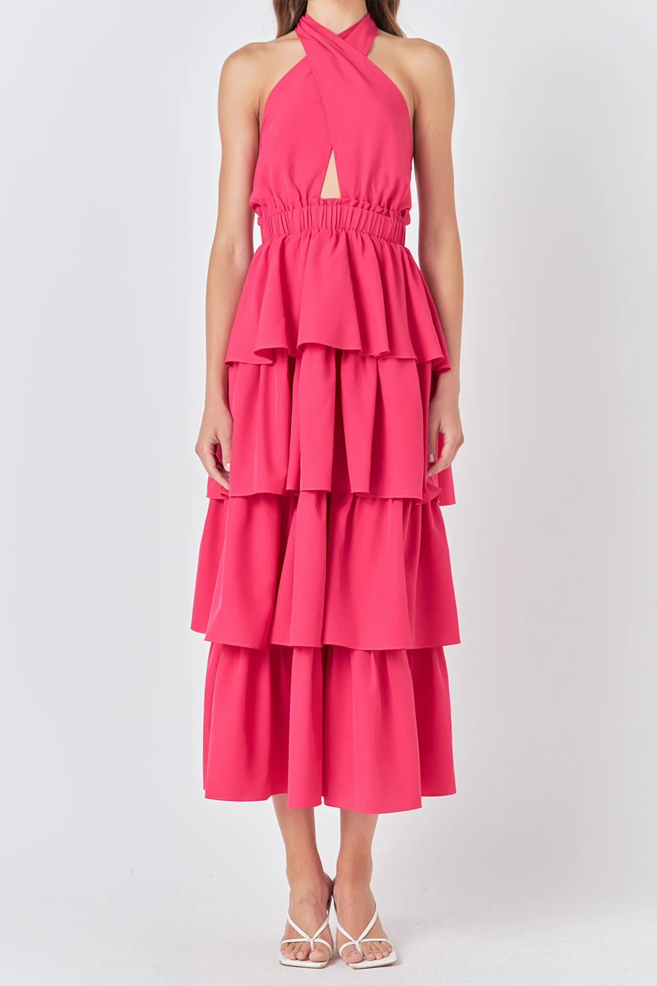 Criss Cross Halter Maxi Dress