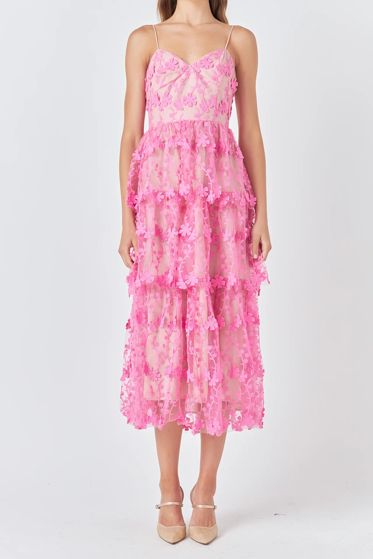 Crochet Layered Midi Dress