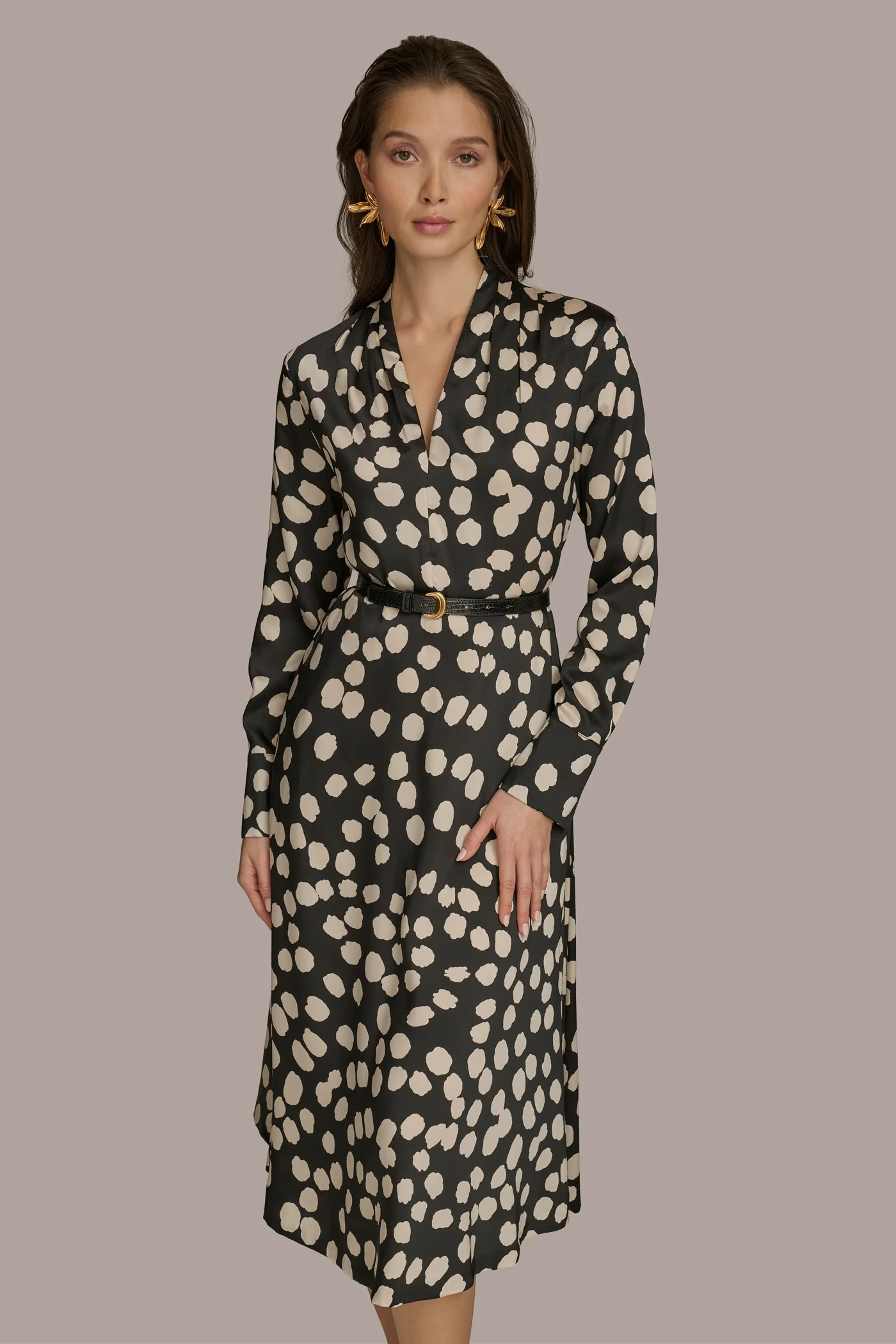 POLKA DOT A LINE MIDI DRESS